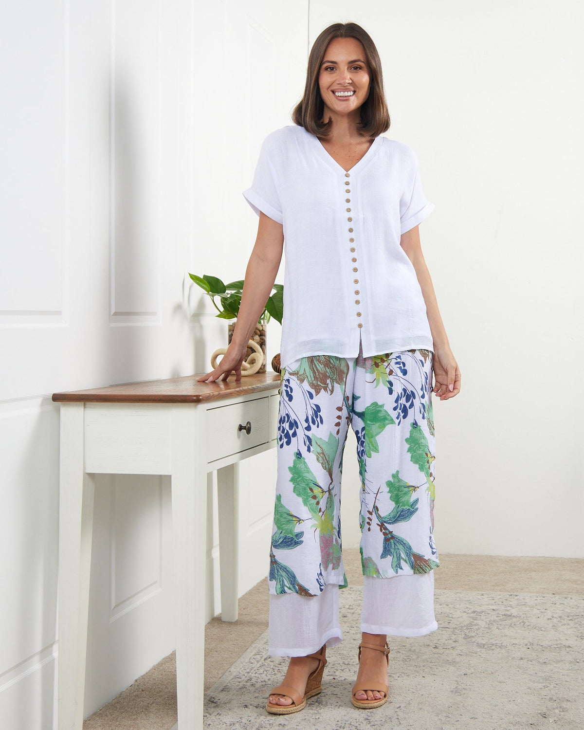 Jennifer Short Sleeve Top - White