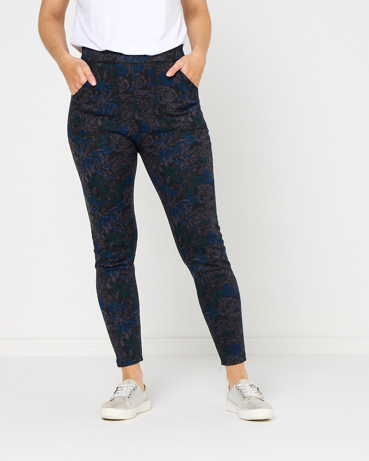 Faraday Fur Lined Leggings - Teal Bloom