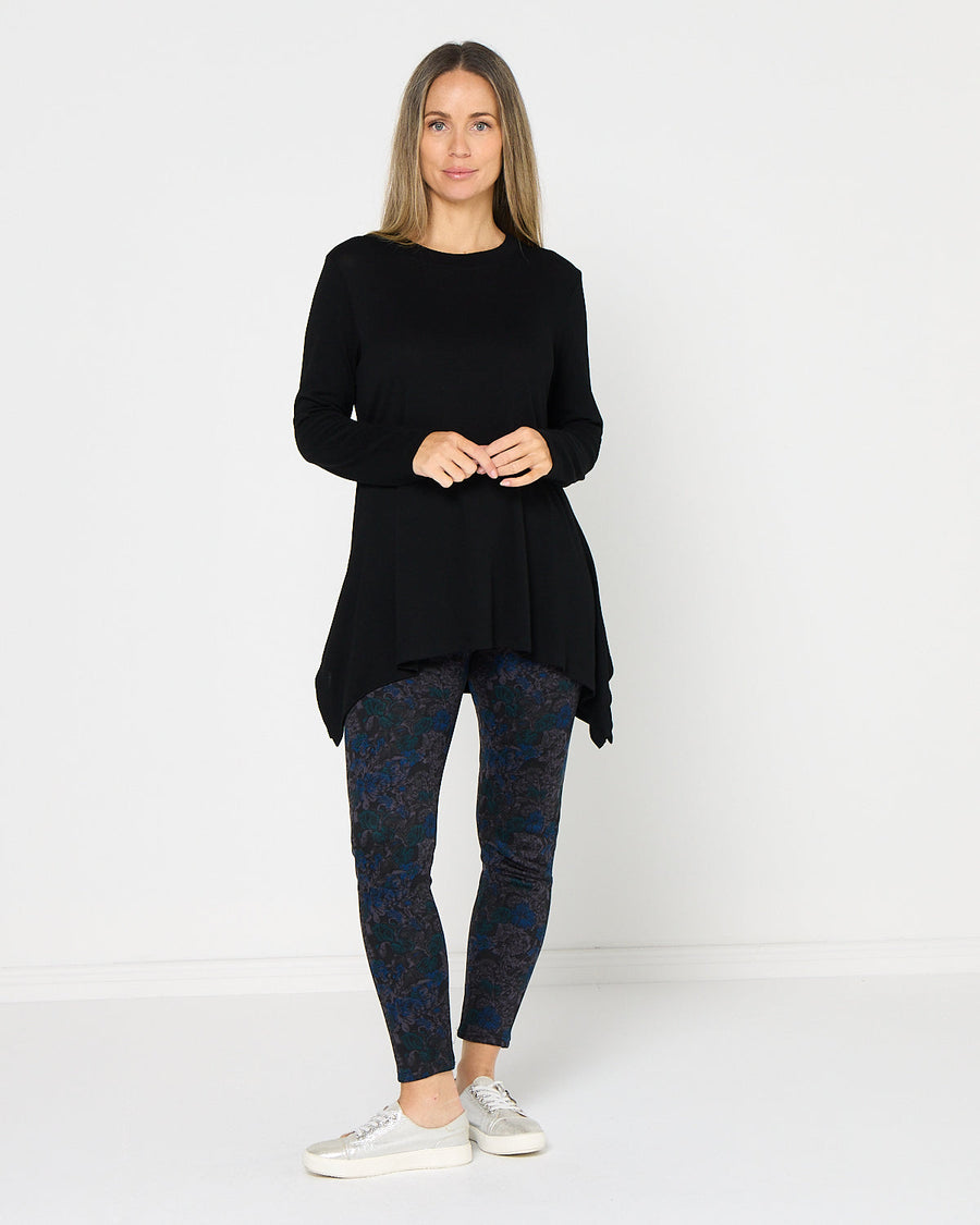 Faraday Fur Lined Leggings - Teal Bloom