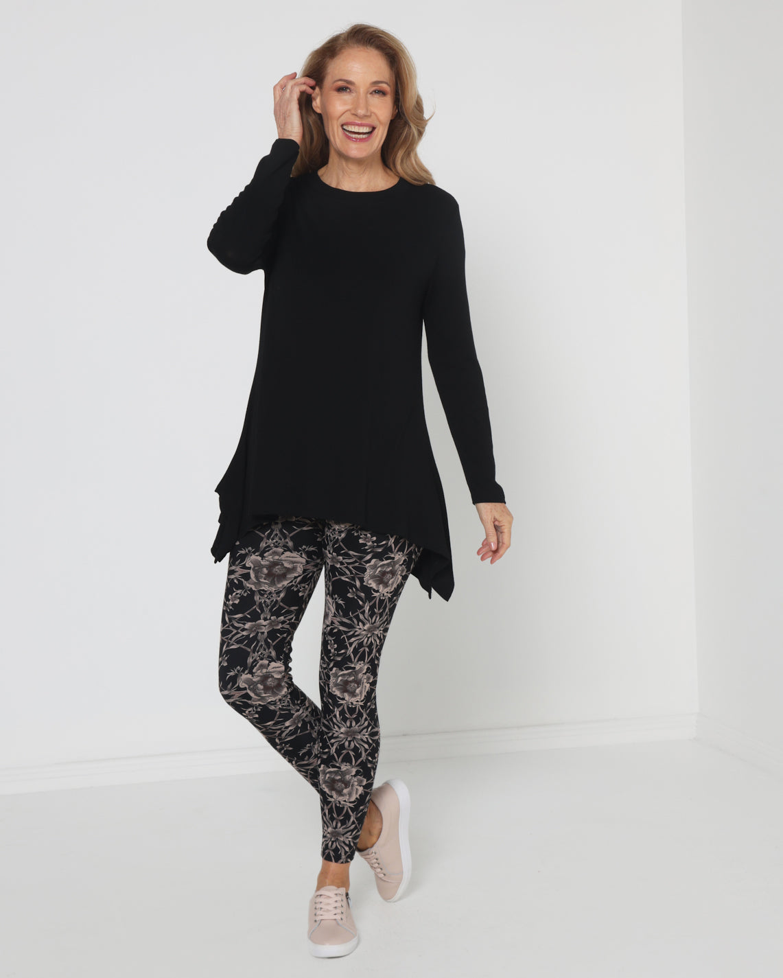 Faraday Fur Lined Leggings - Black Floral