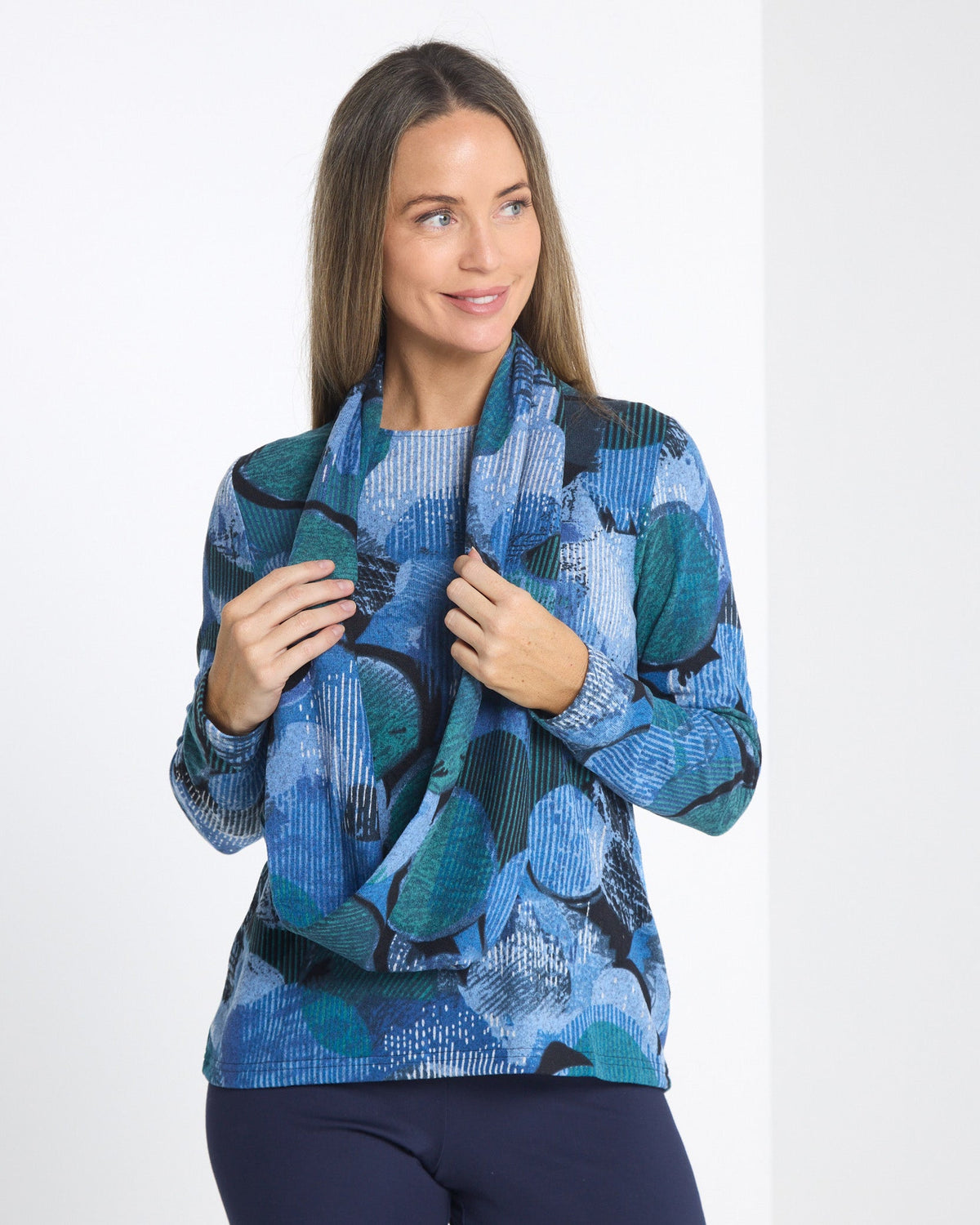 Lani Knit Top & Snood - Ocean Mist