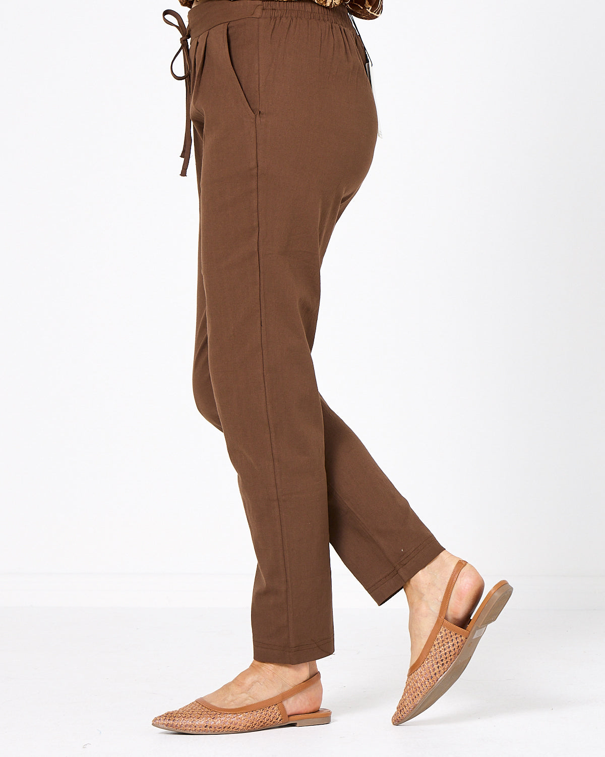 Marlo Drawstring Pants - Chocolate