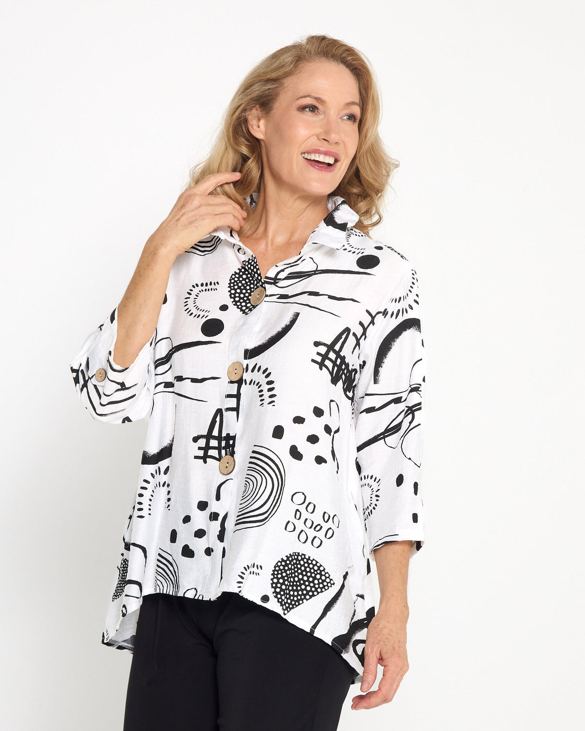 Maria Shirt - White Sketch