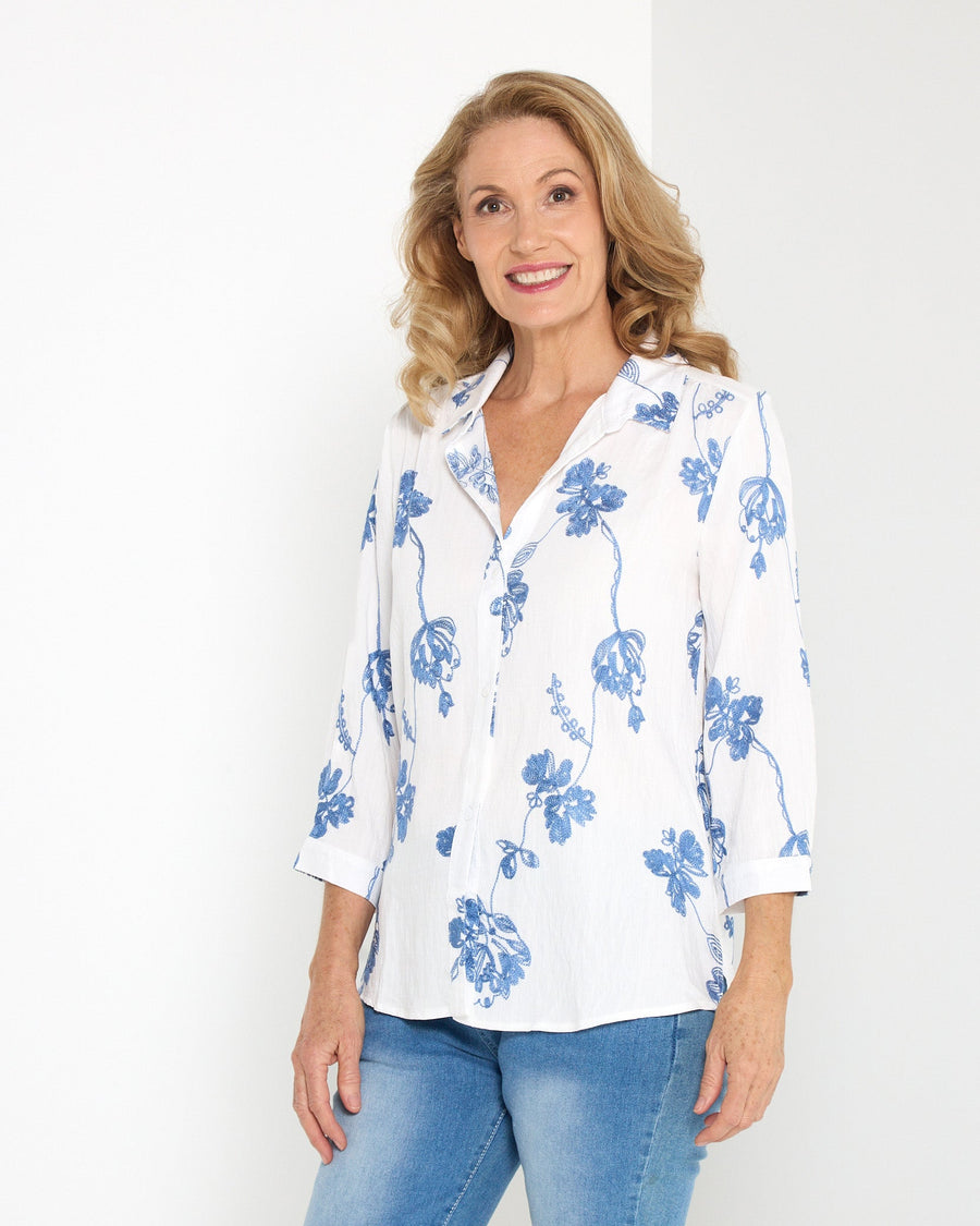 Violet Blouse - Delft Blue