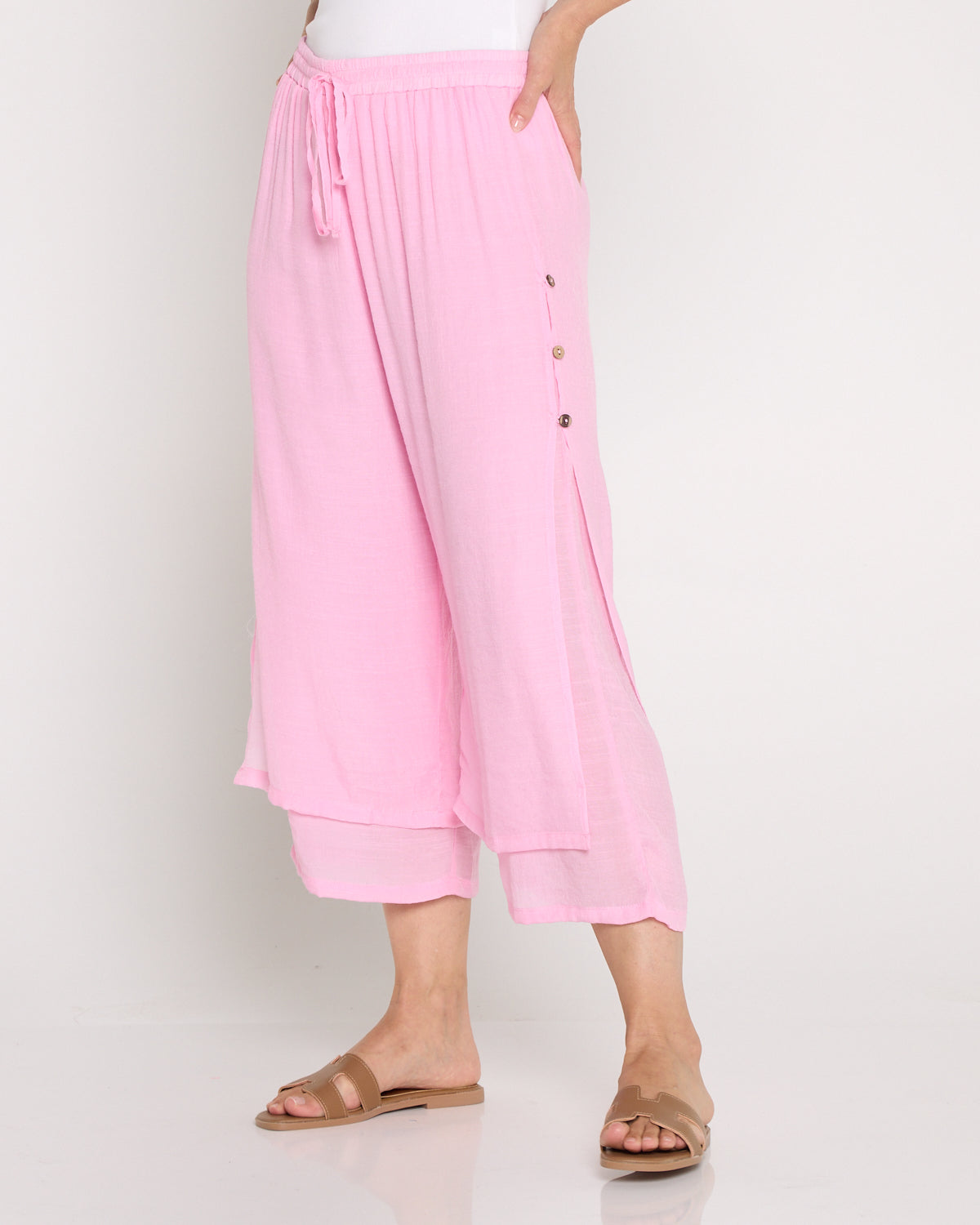 Liana Cropped Pant - Baby Pink