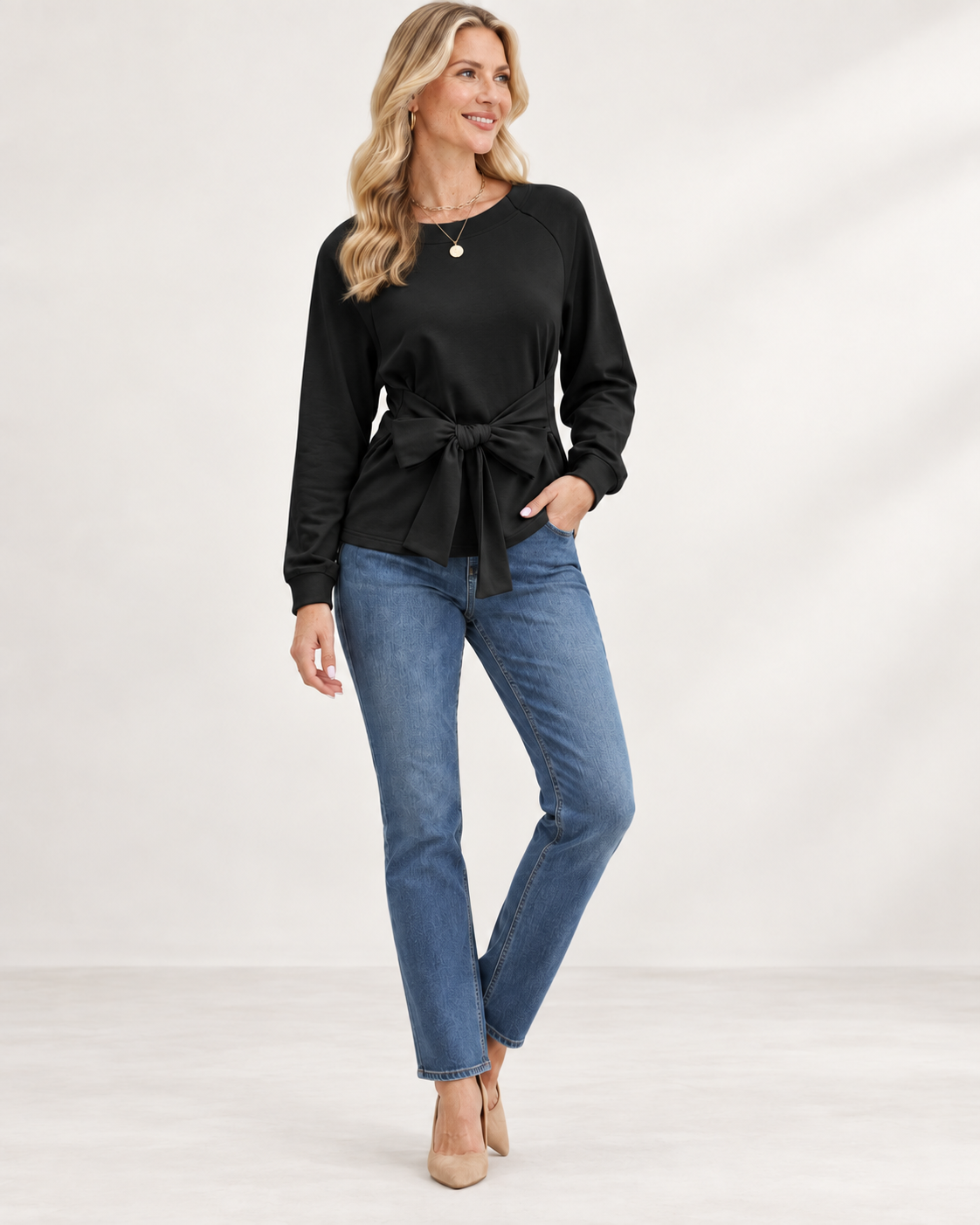 Jarrah Lane | Avril Tie-Waist Long Sleeve Top