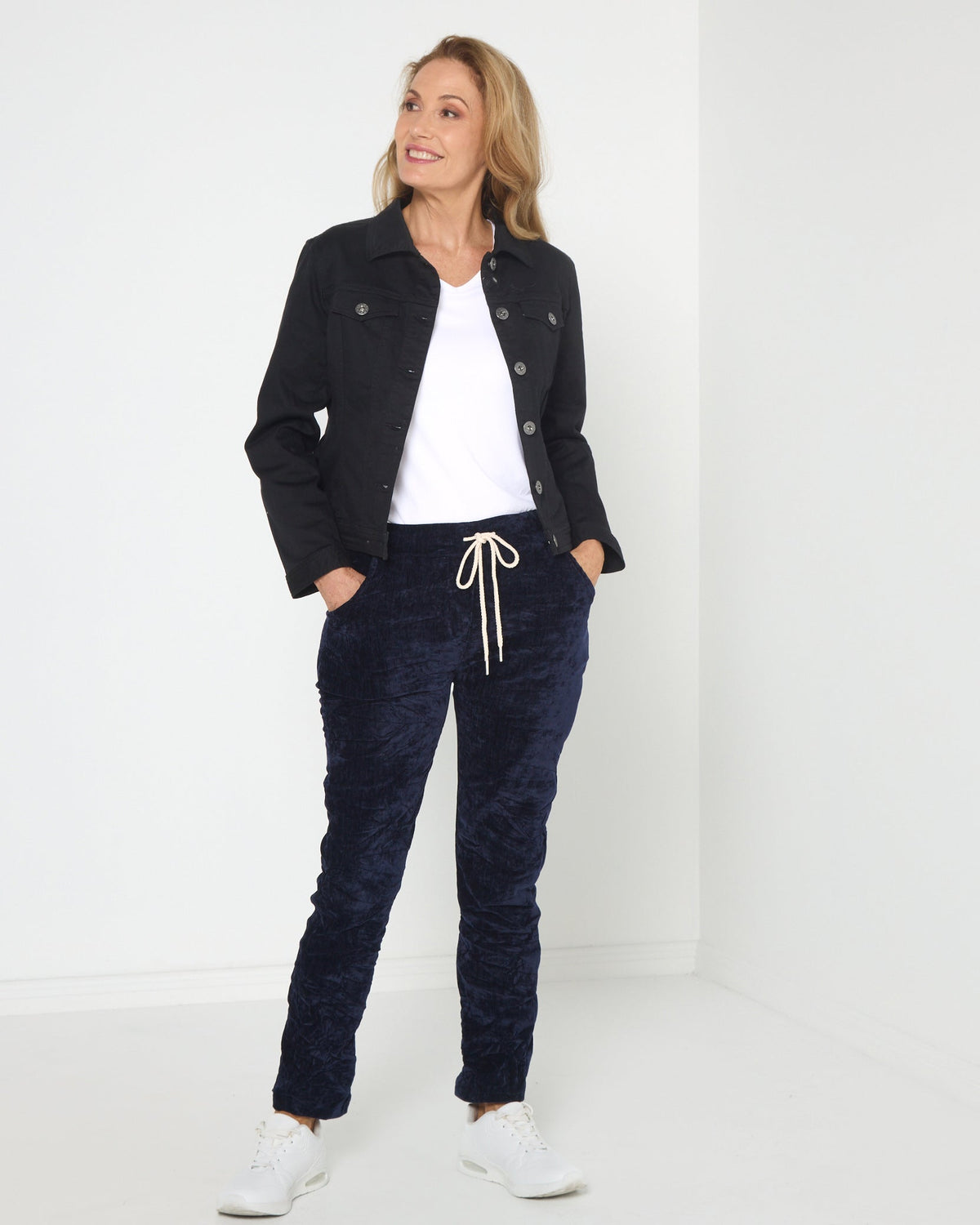 Verona Velvet Pants - Navy