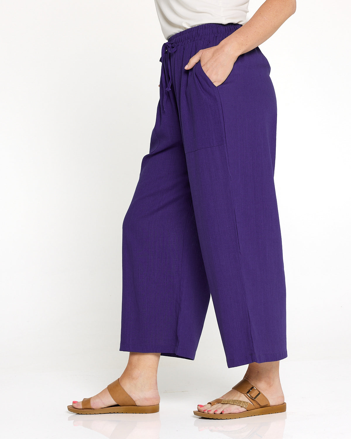 Aiko Linen Pants - Purple