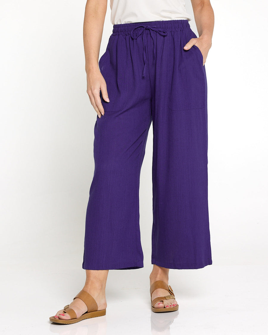 Aiko Linen Pants - Purple