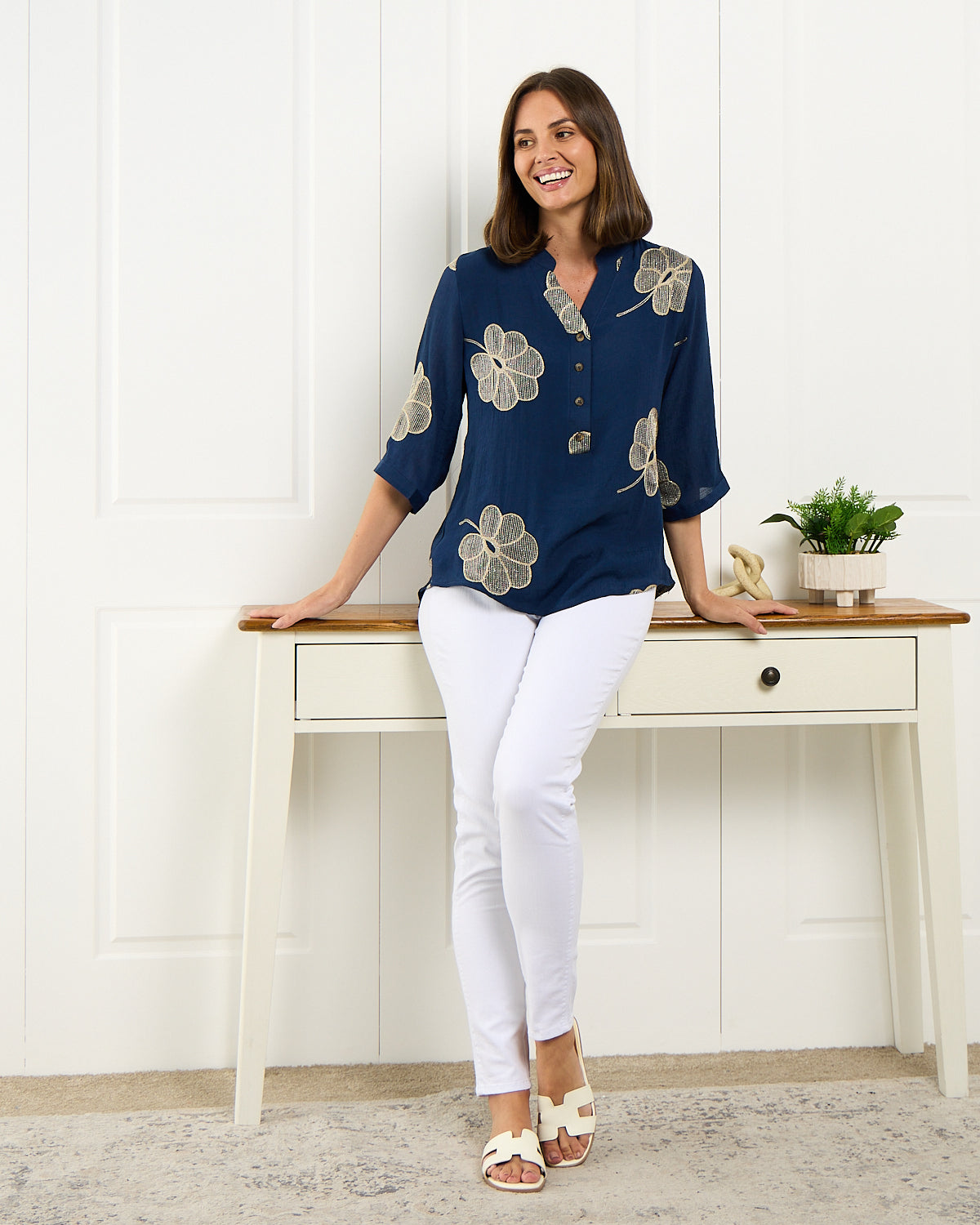 Marli Top - Indigo Petal