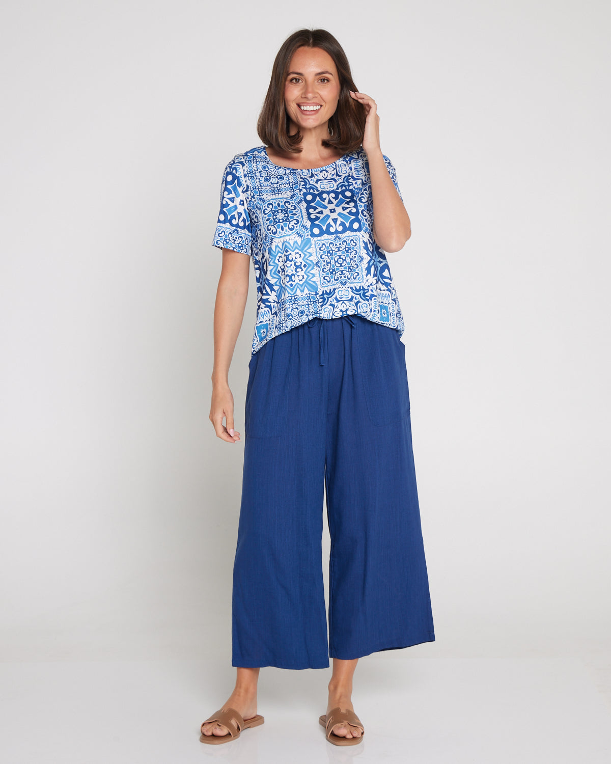 Aiko Linen Pants - Denim Blue