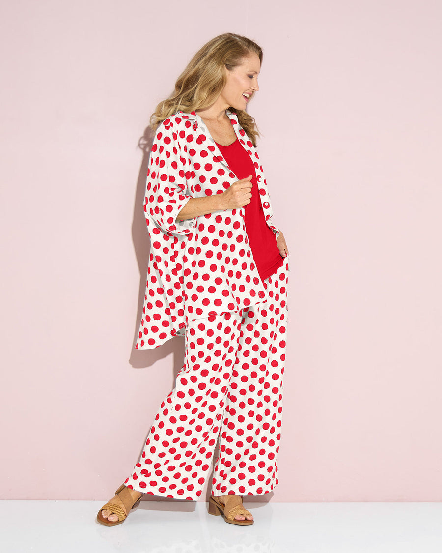Kara Comfort Shirt - Red Spot