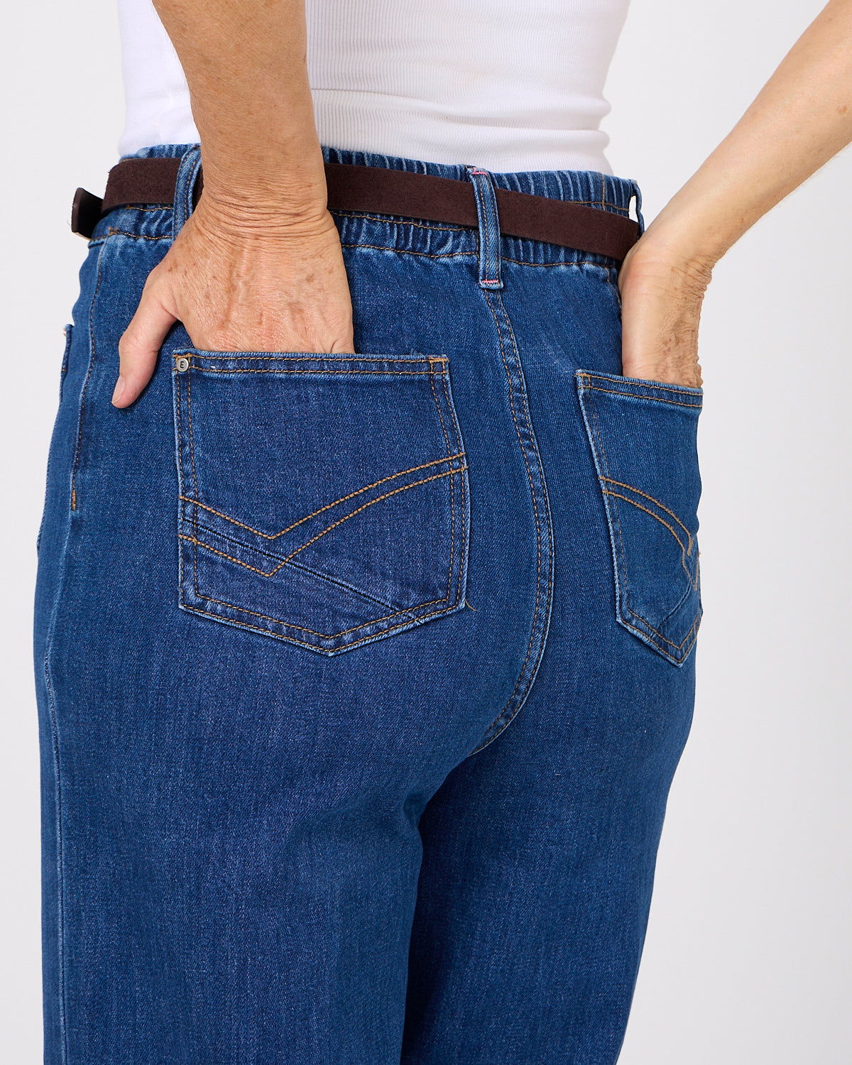 Alyssa Front Pocket Jeans - Mid Wash Denim