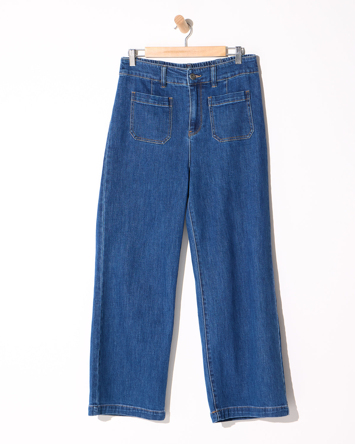 Alyssa Front Pocket Jeans - Mid Wash Denim