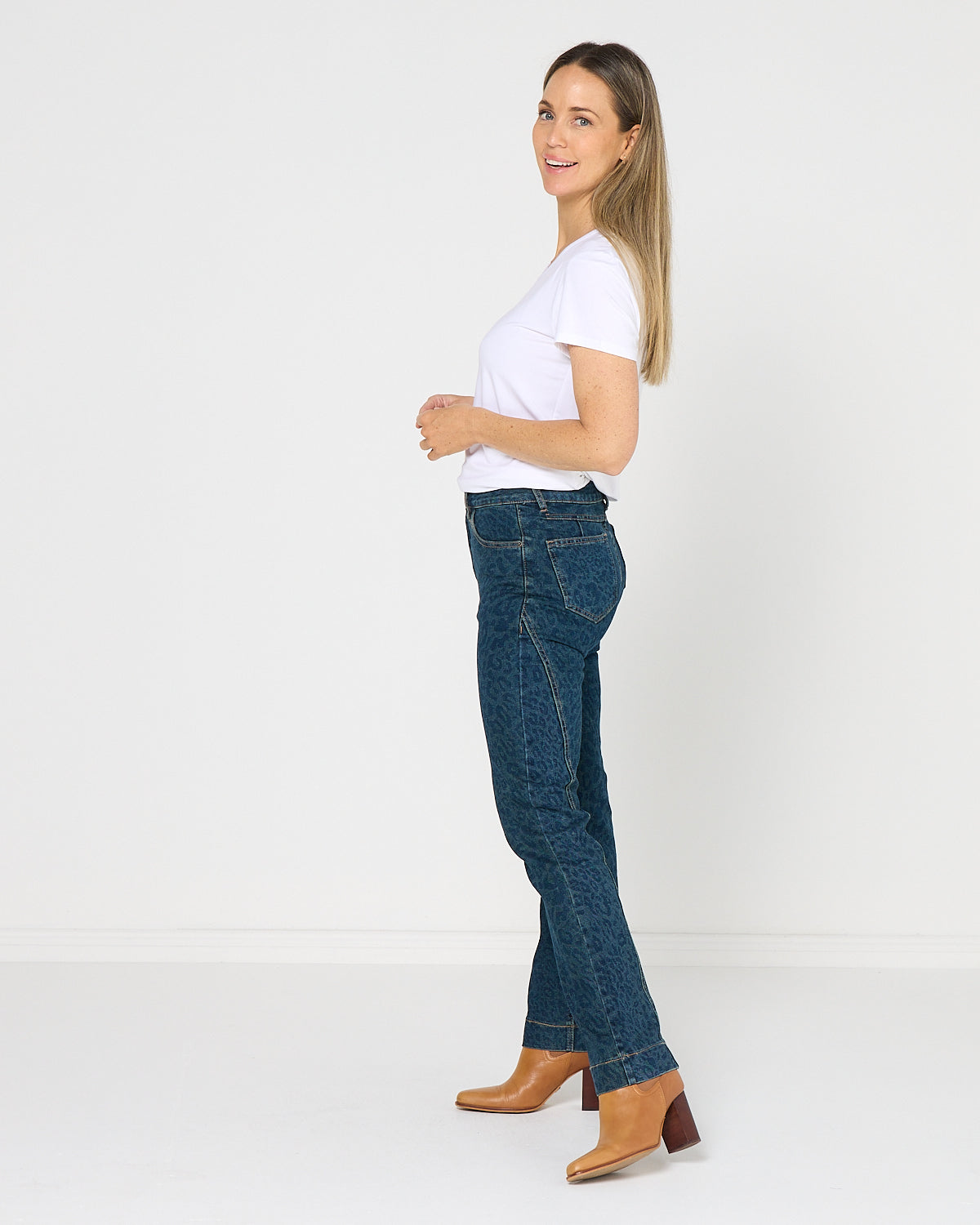 Aspen Jean - Indigo Leopard