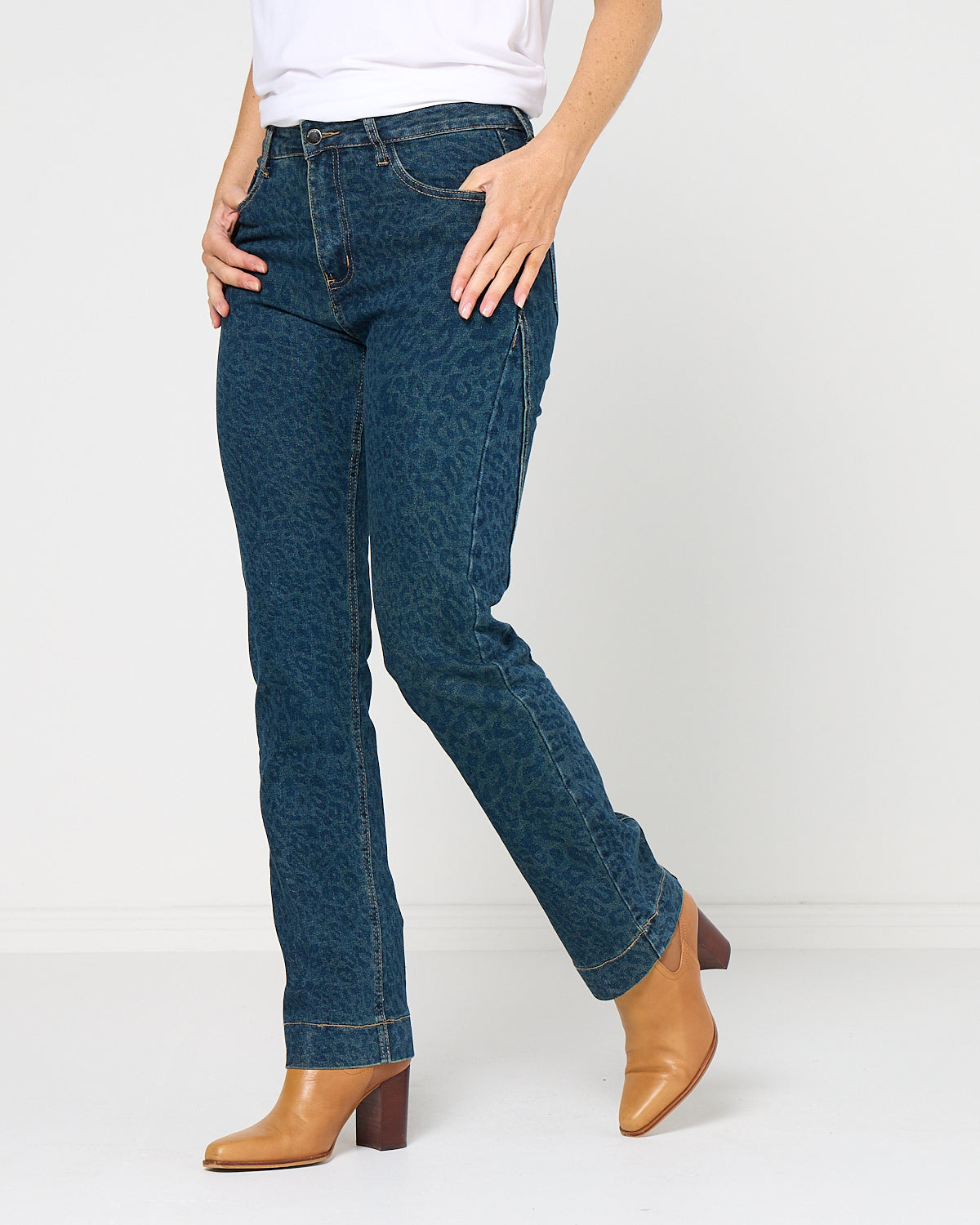Aspen Jean - Indigo Leopard