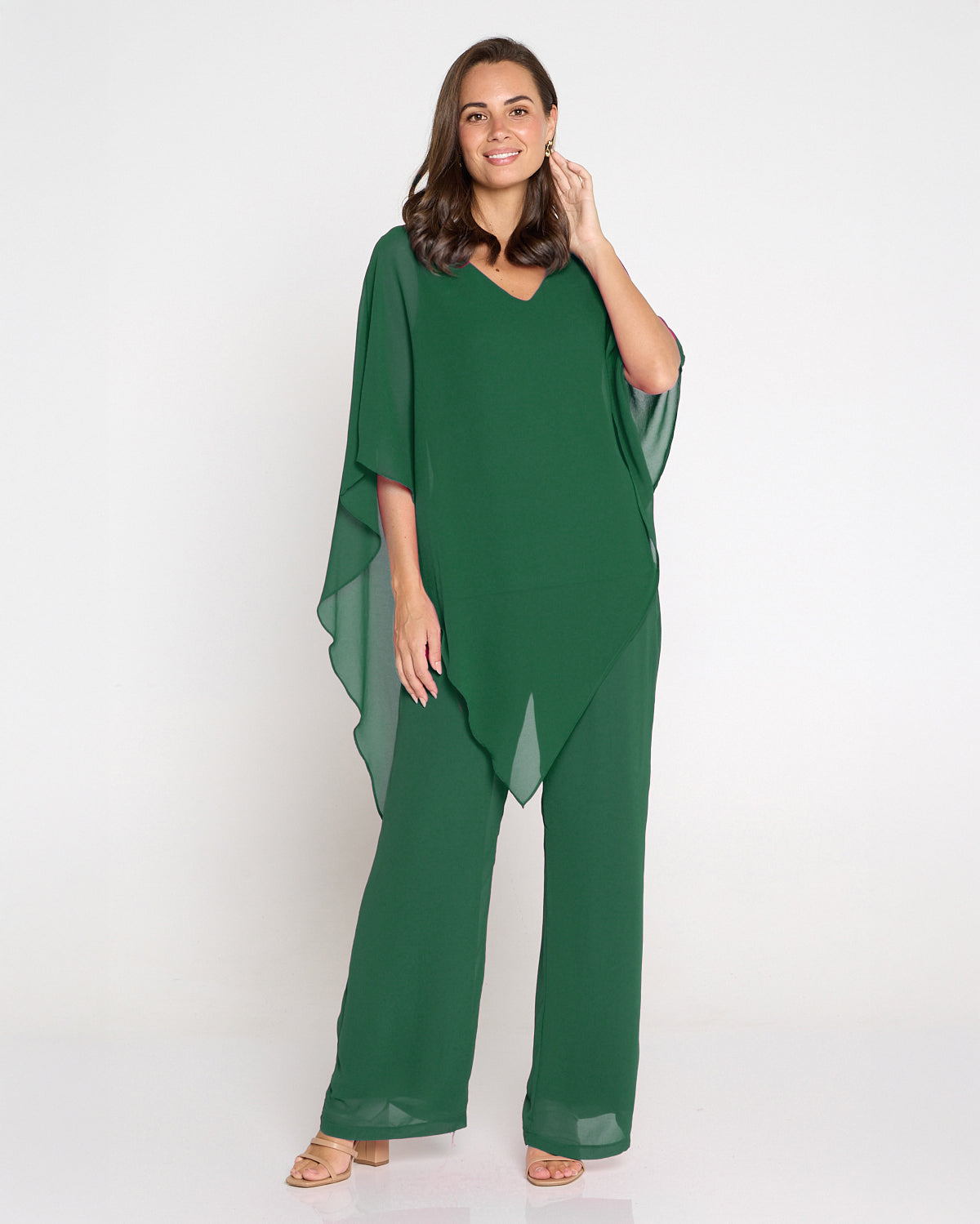 Rendezvous Chiffon Pants - Emerald
