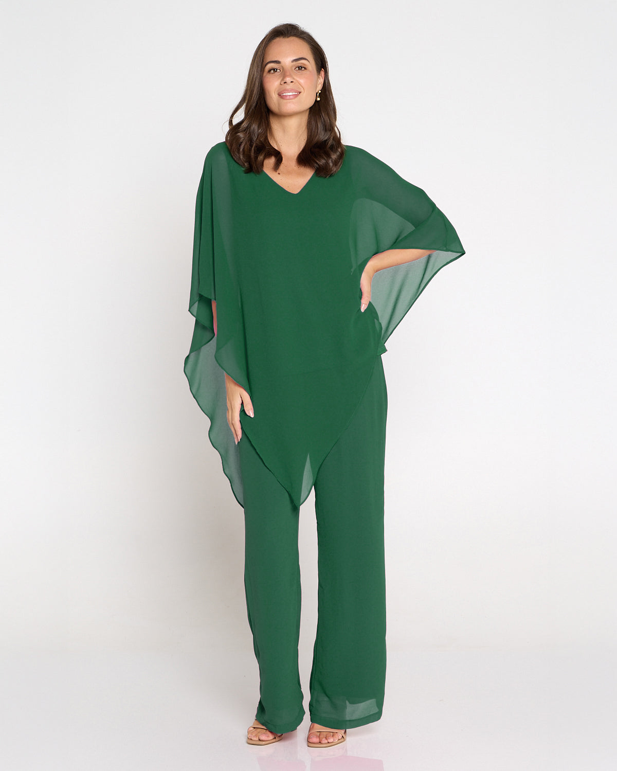 Rendezvous Chiffon Pants - Emerald