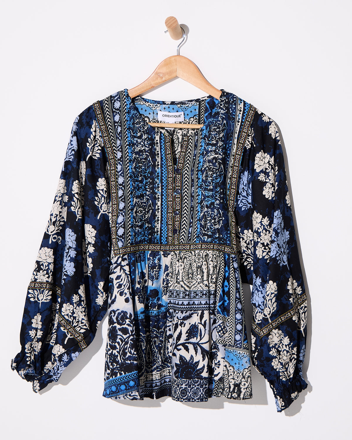Bhadoi Blouse - Indigo Print