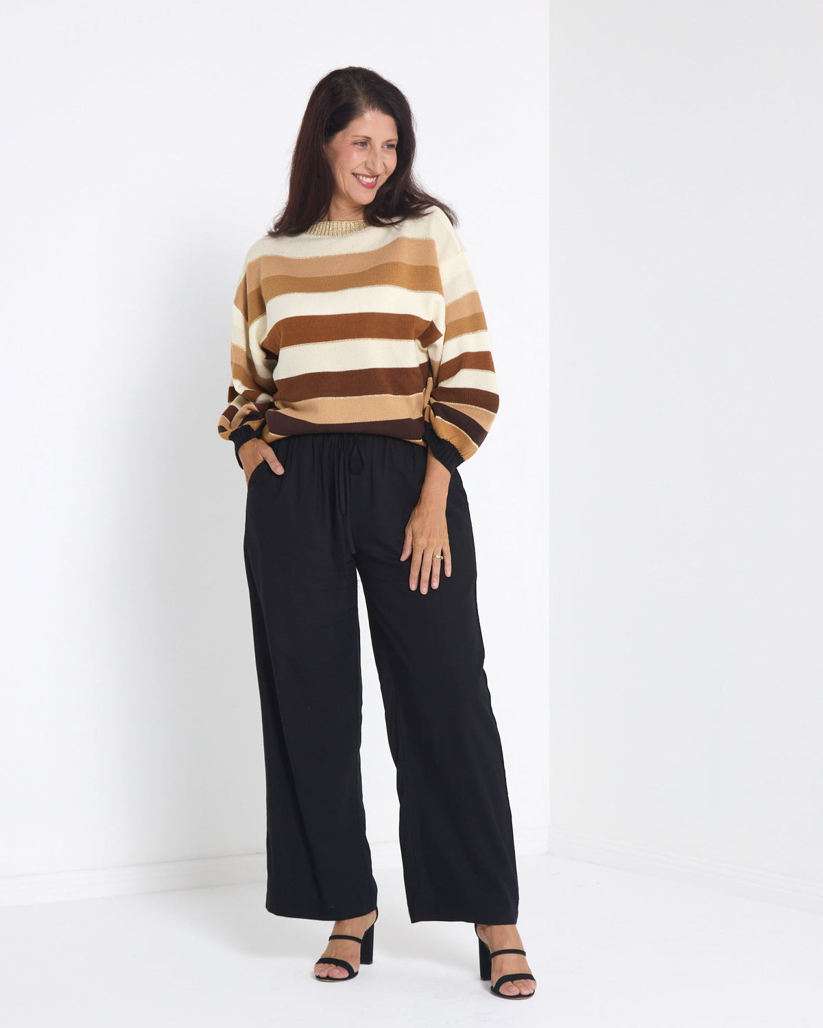 Sienna Wide Leg Pants - Black