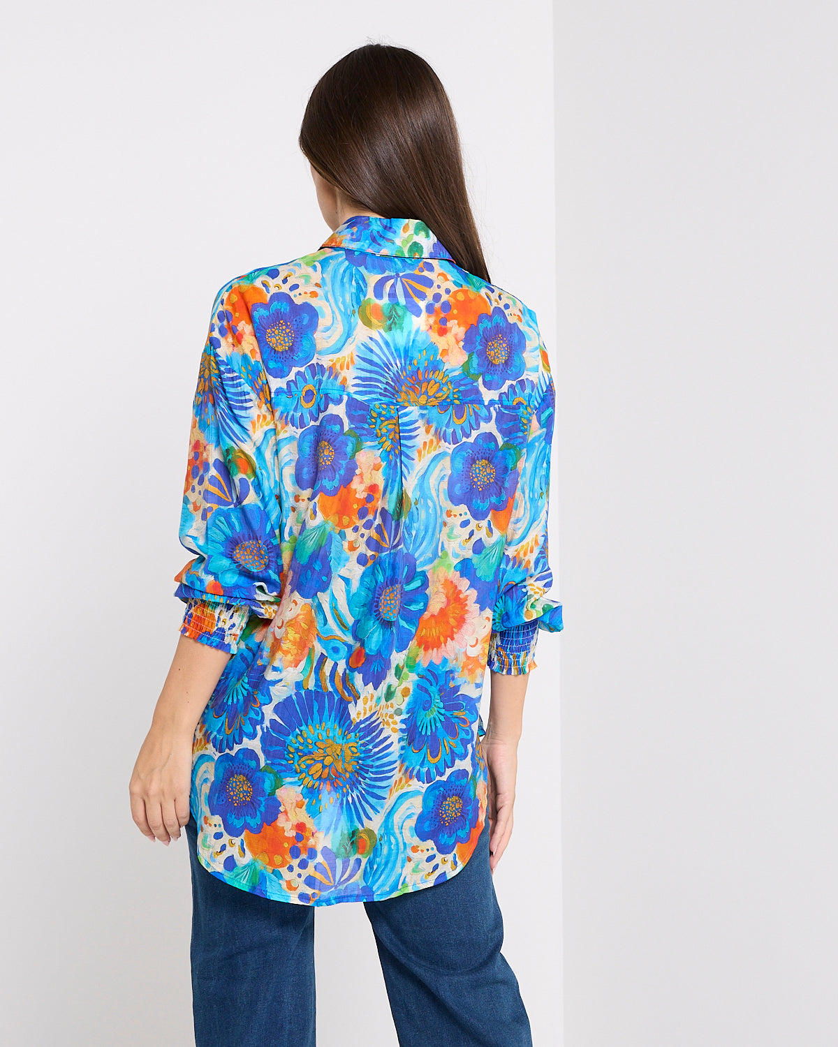 Serenity Tencel Shirt - Azure Garden