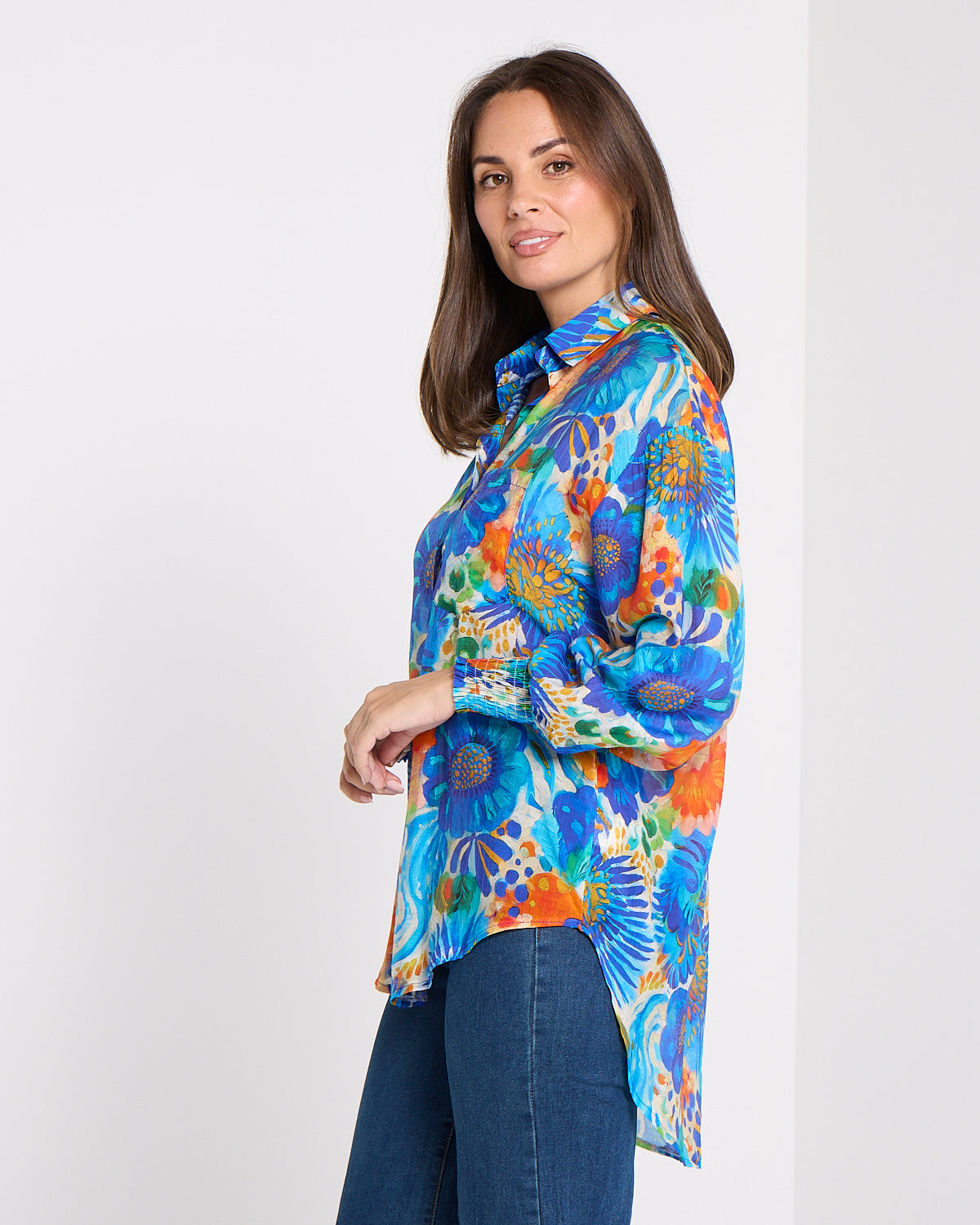 Serenity Tencel Shirt - Azure Garden
