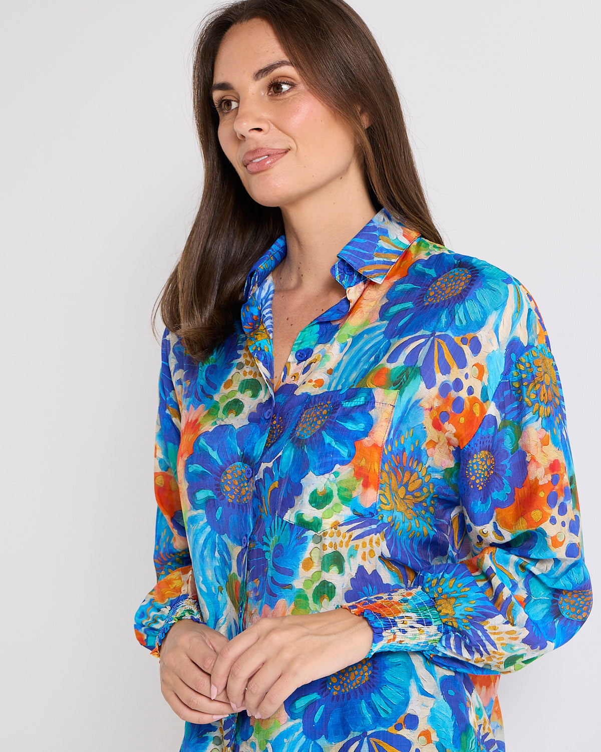 Serenity Tencel Shirt - Azure Garden