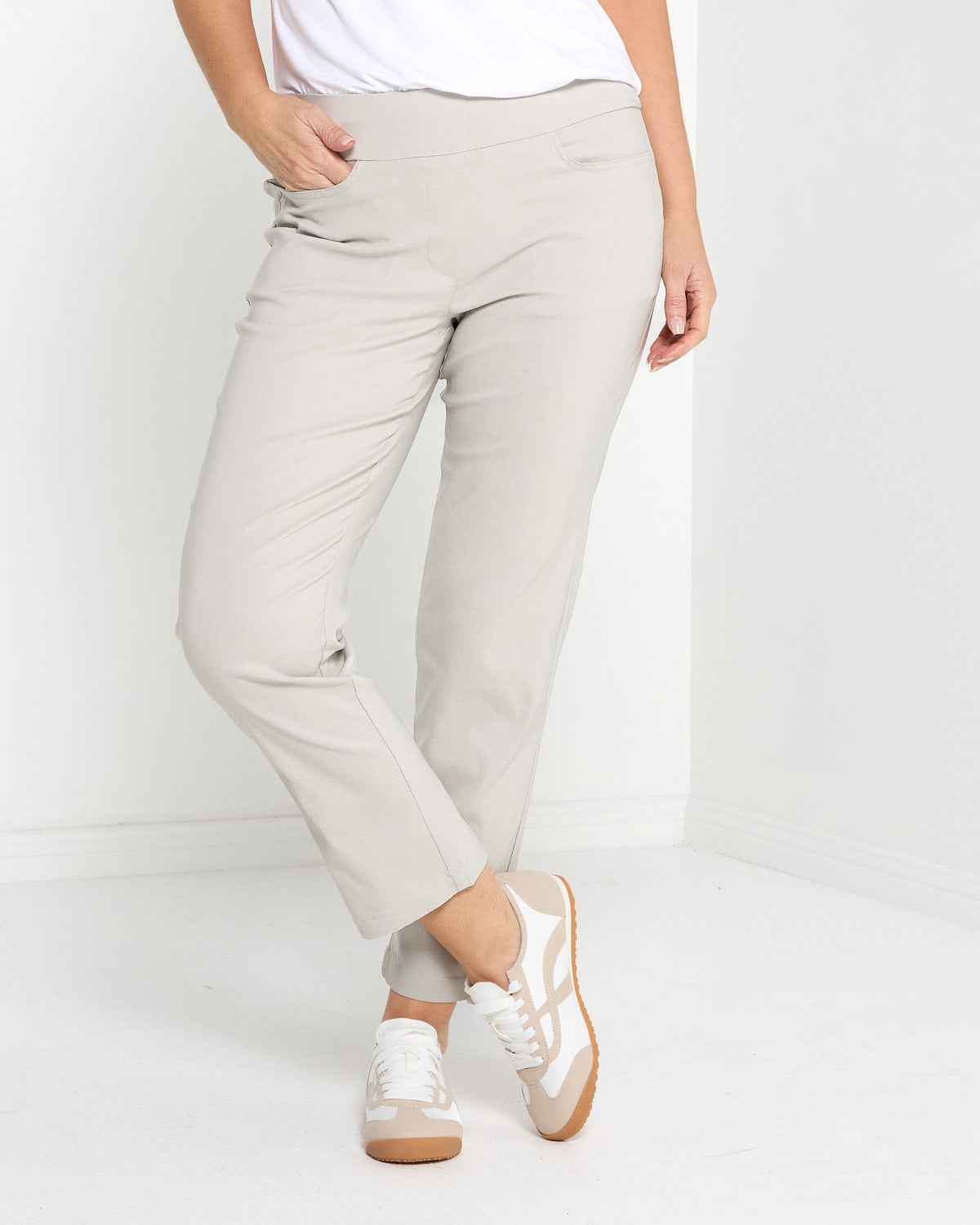 Ella Essential Stretch Pants - Stone