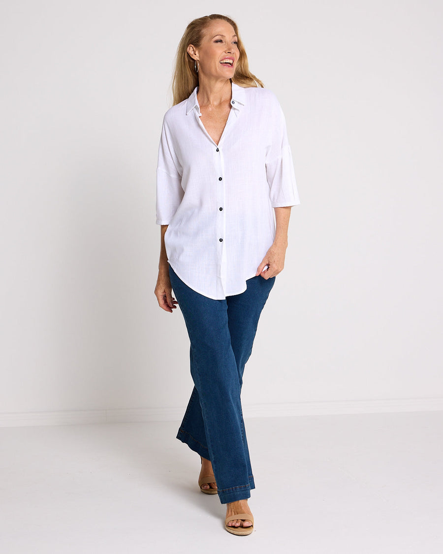 Elton Linen Shirt - White