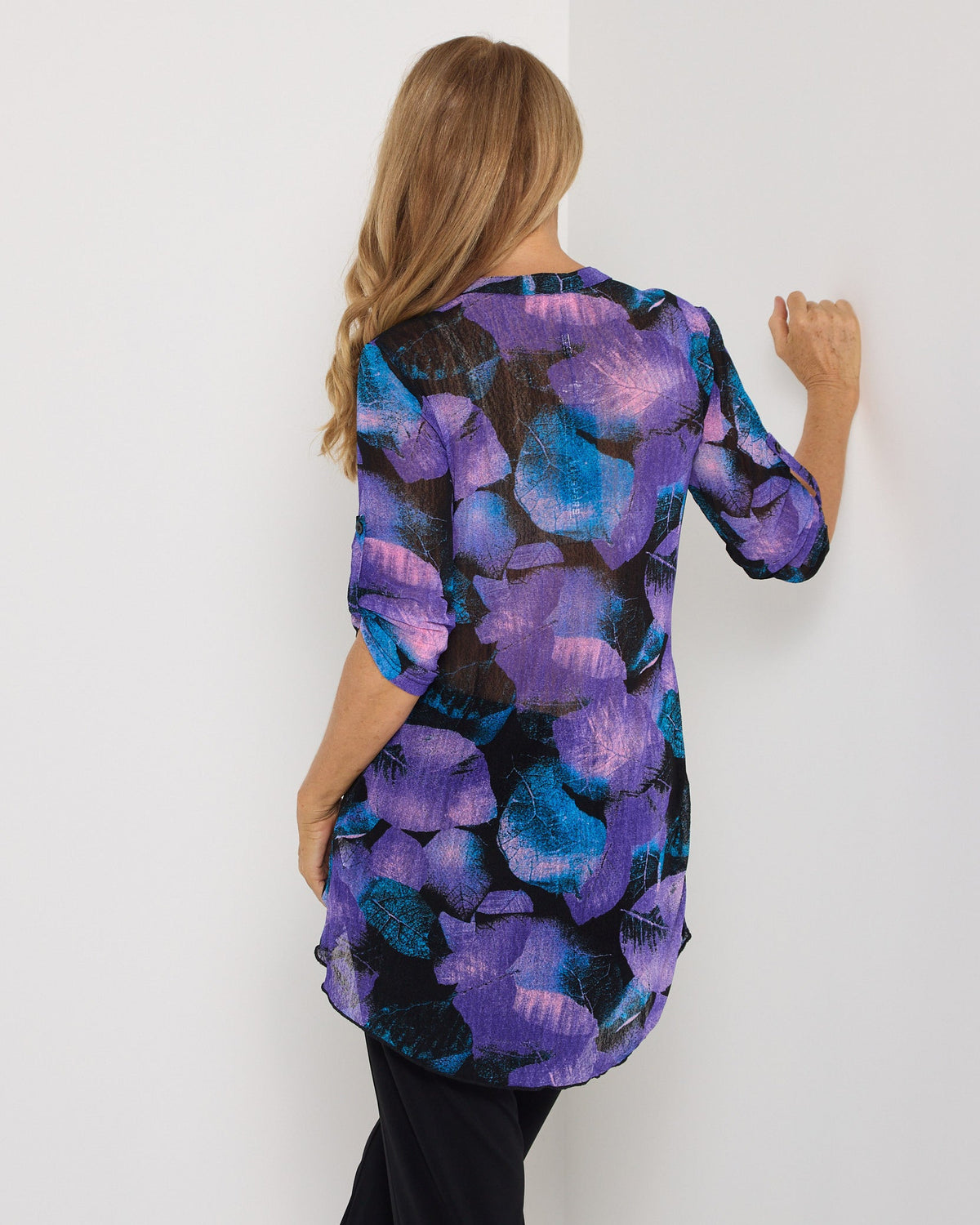Midnight Petals Mesh Top