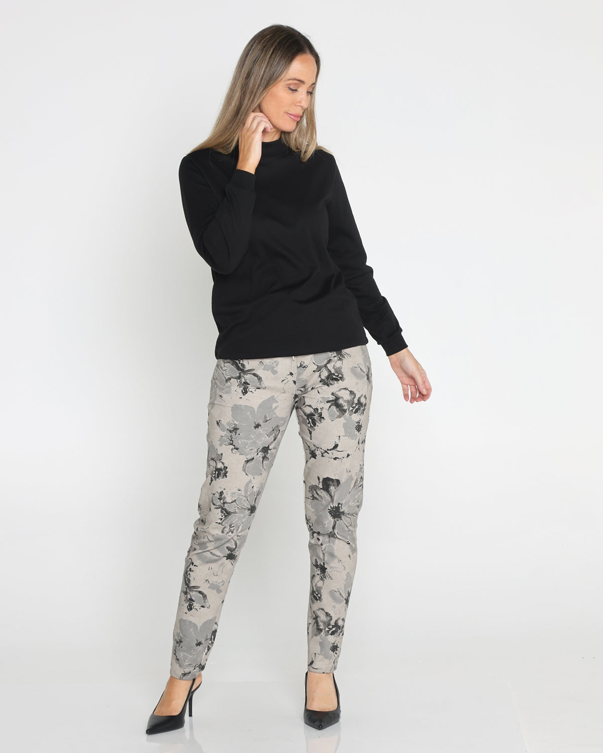 Alda Cotton Pants - Taupe Floral