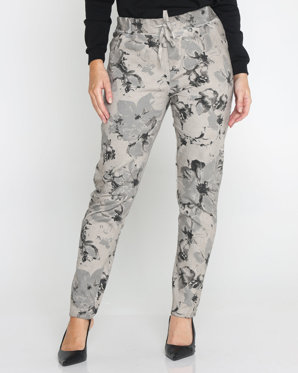 Alda Cotton Pants - Taupe Floral