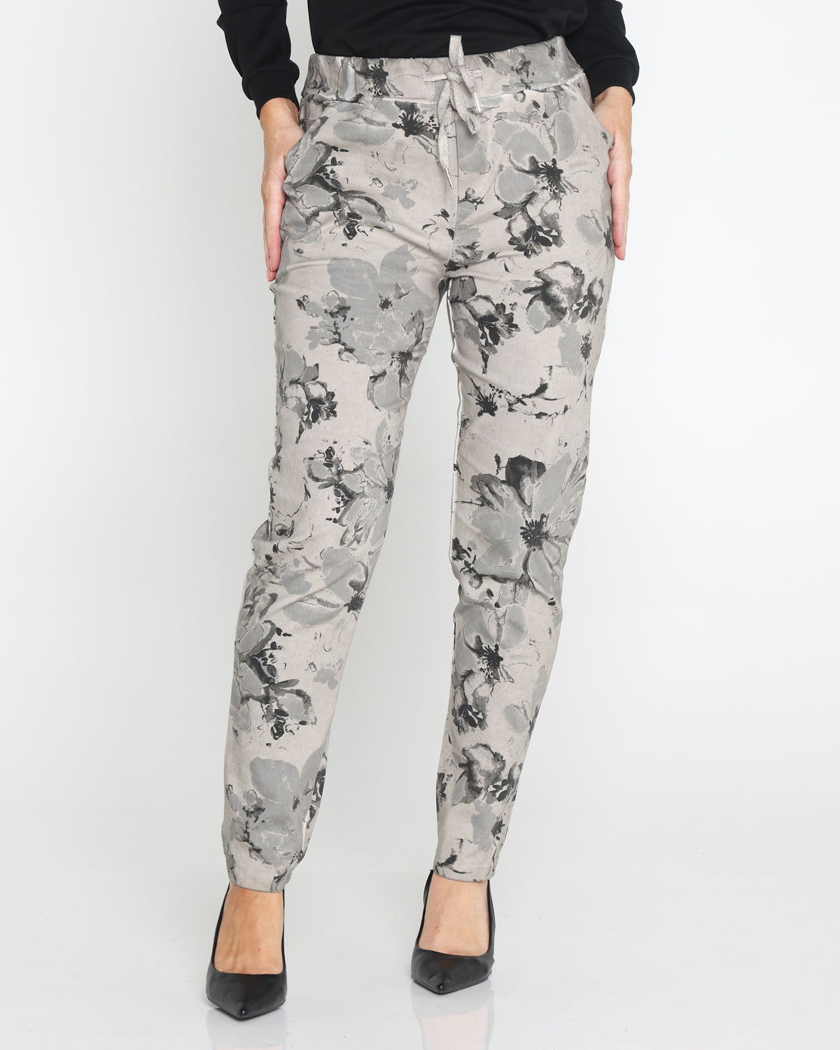 Alda Cotton Pants - Taupe Floral