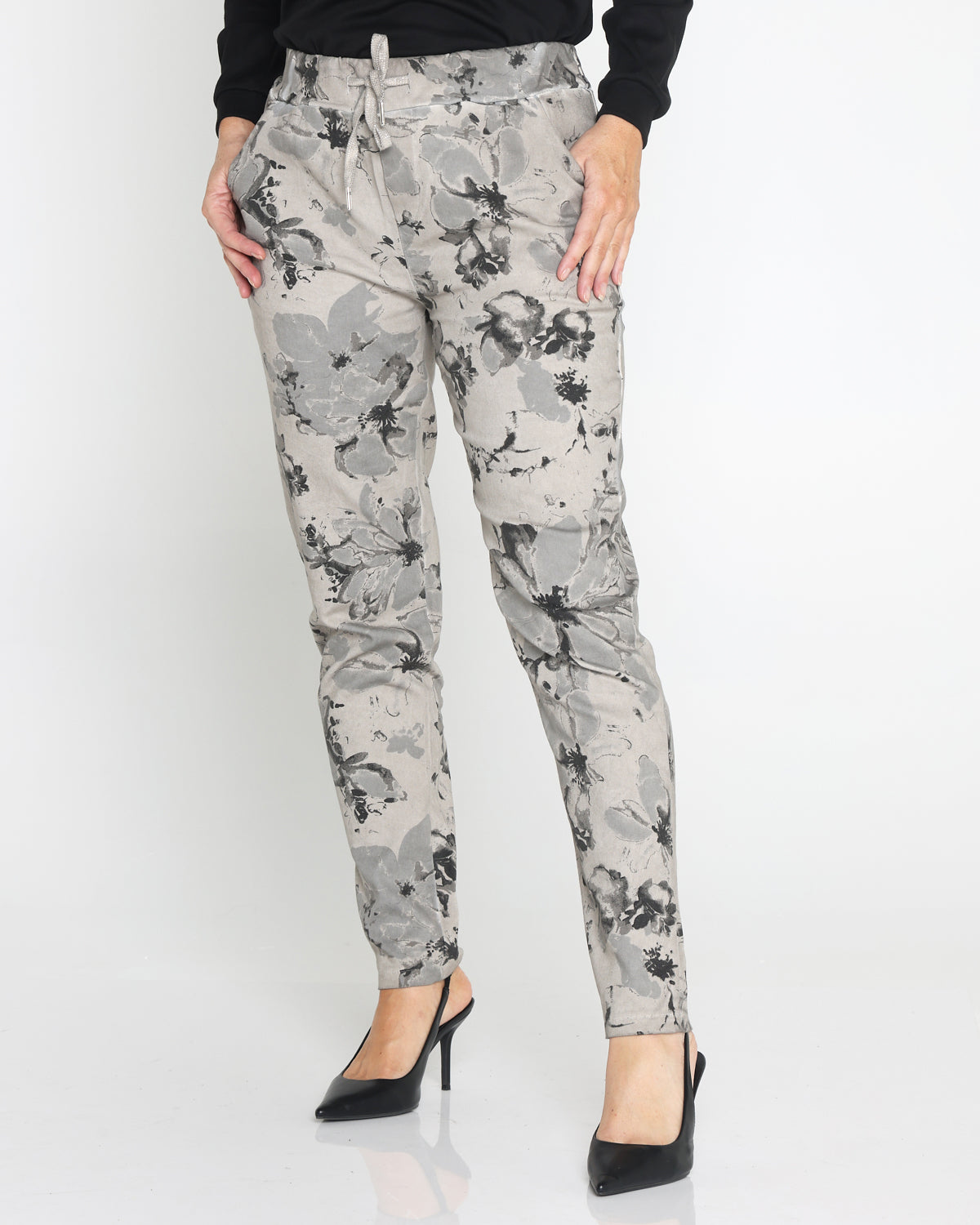 Alda Cotton Pants - Taupe Floral