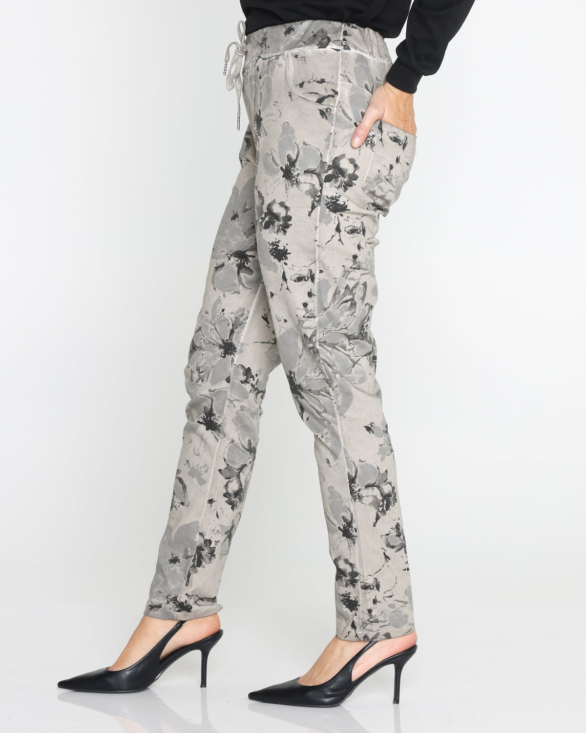 Alda Cotton Pants - Taupe Floral