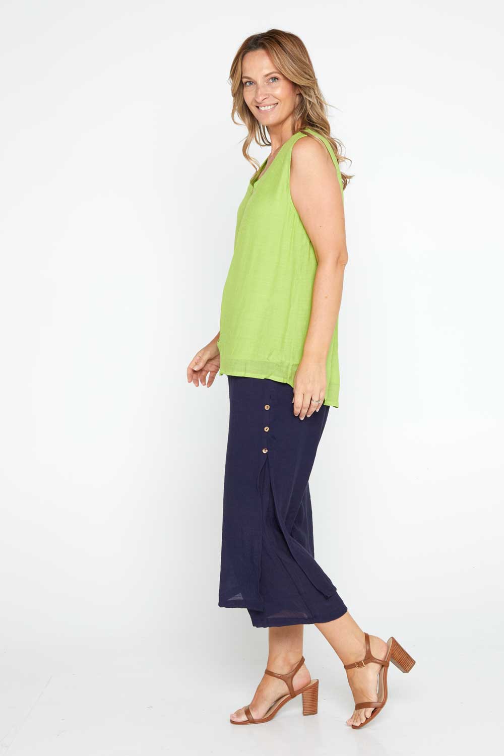 Liana Cropped Pants - Navy