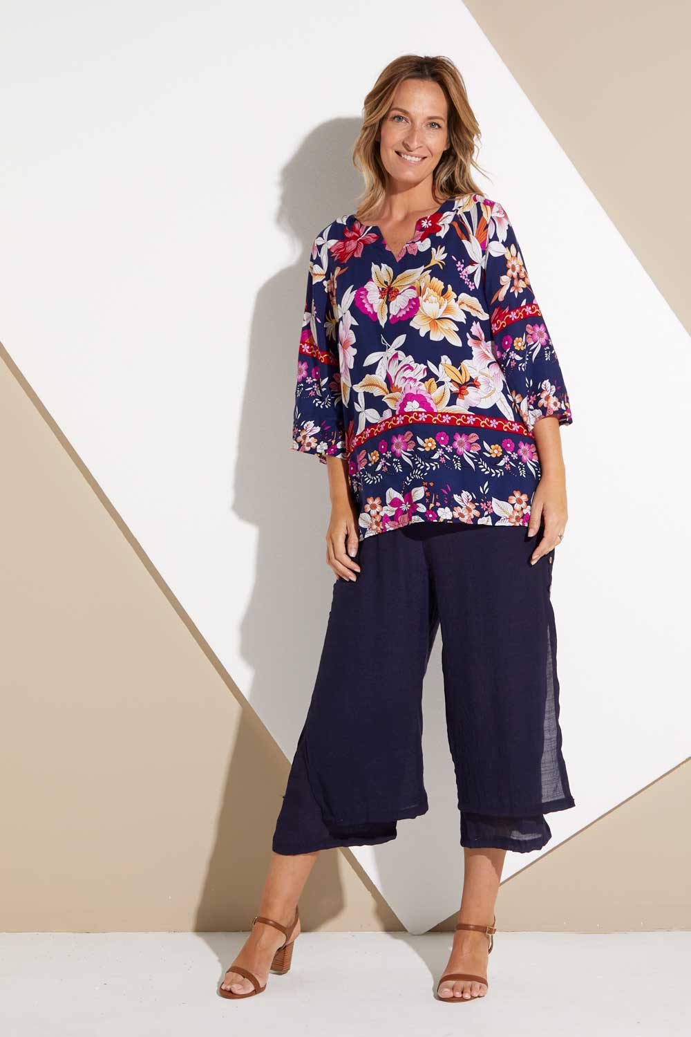 Liana Cropped Pants - Navy