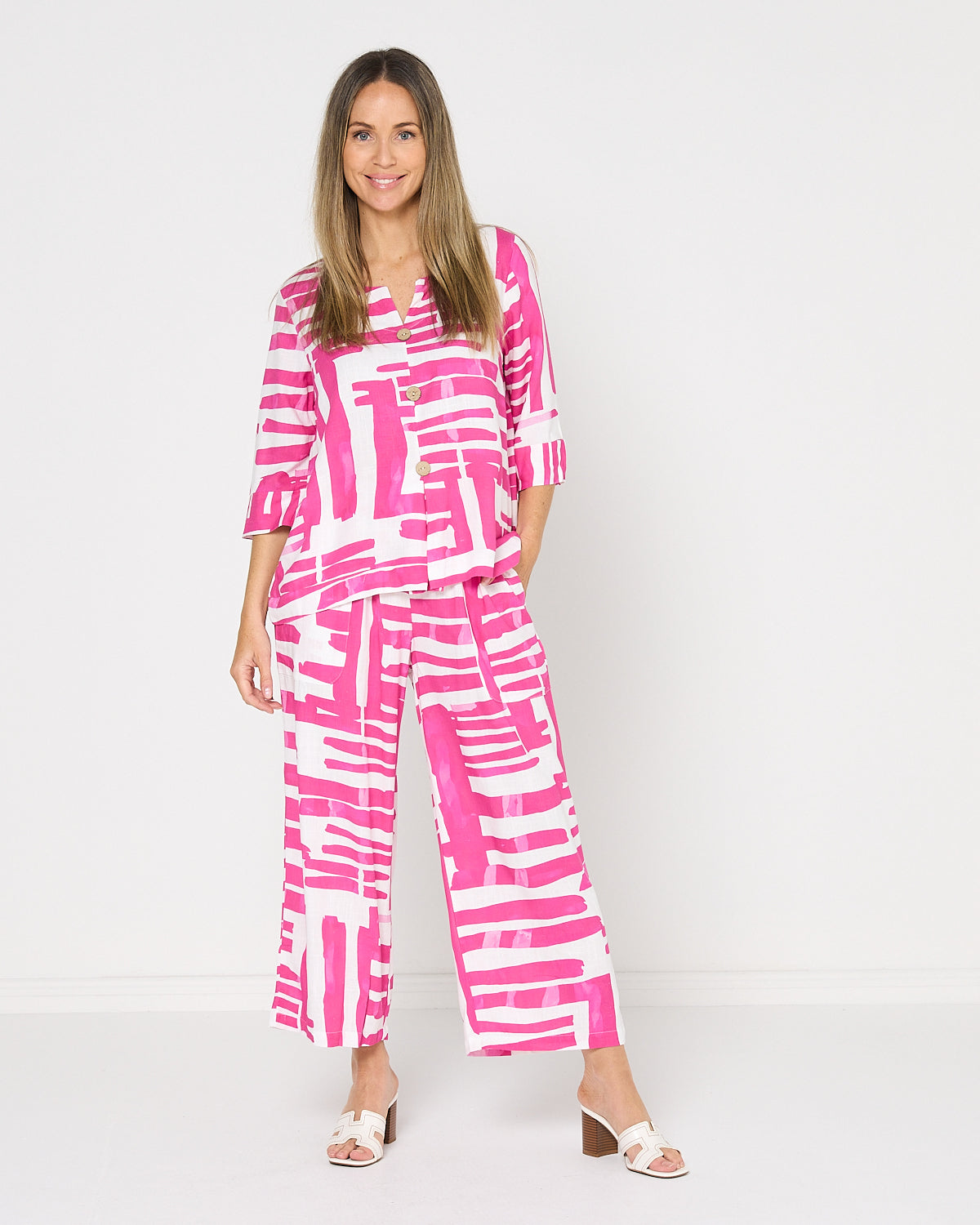 Aiko Linen Pants - Pink Wash