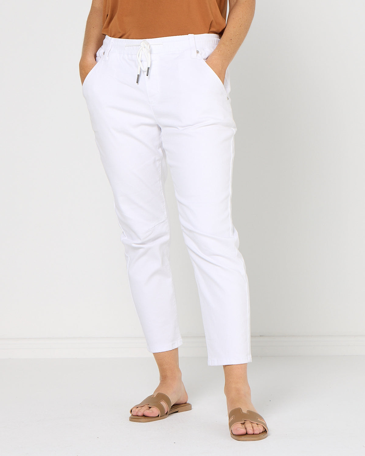 Sara Cotton Pants - White