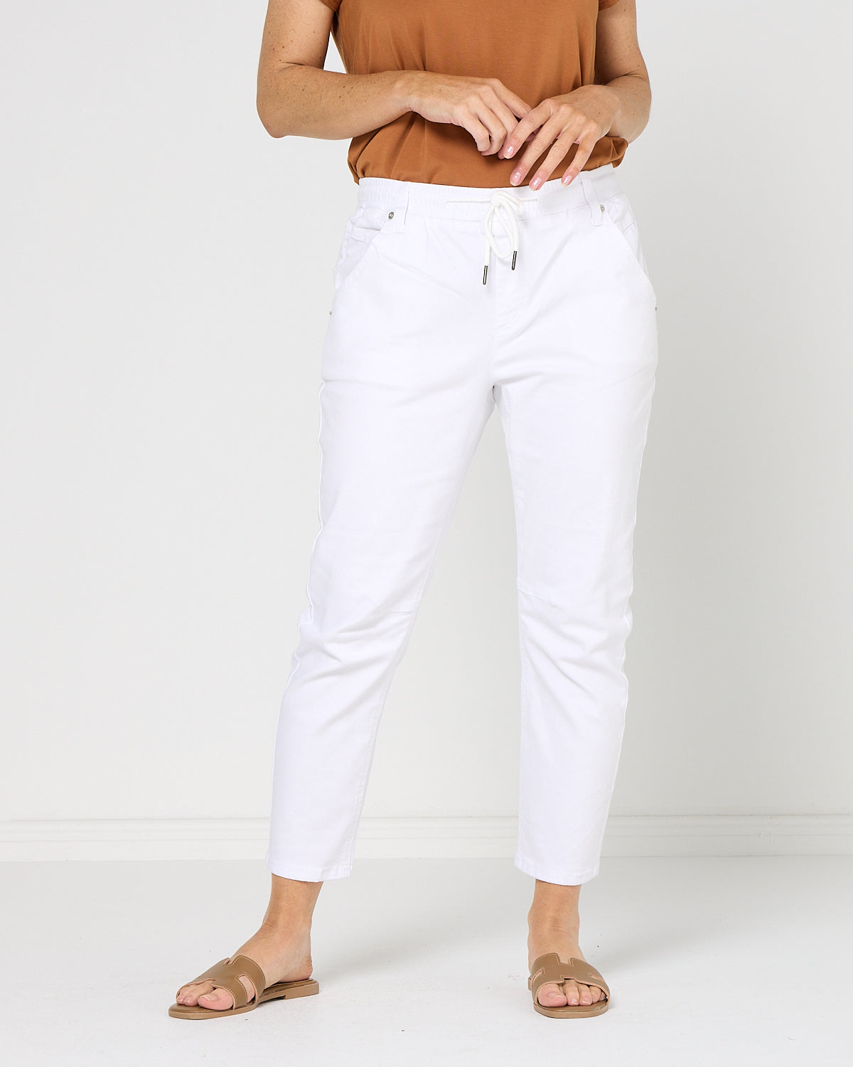Sara Cotton Pants - White