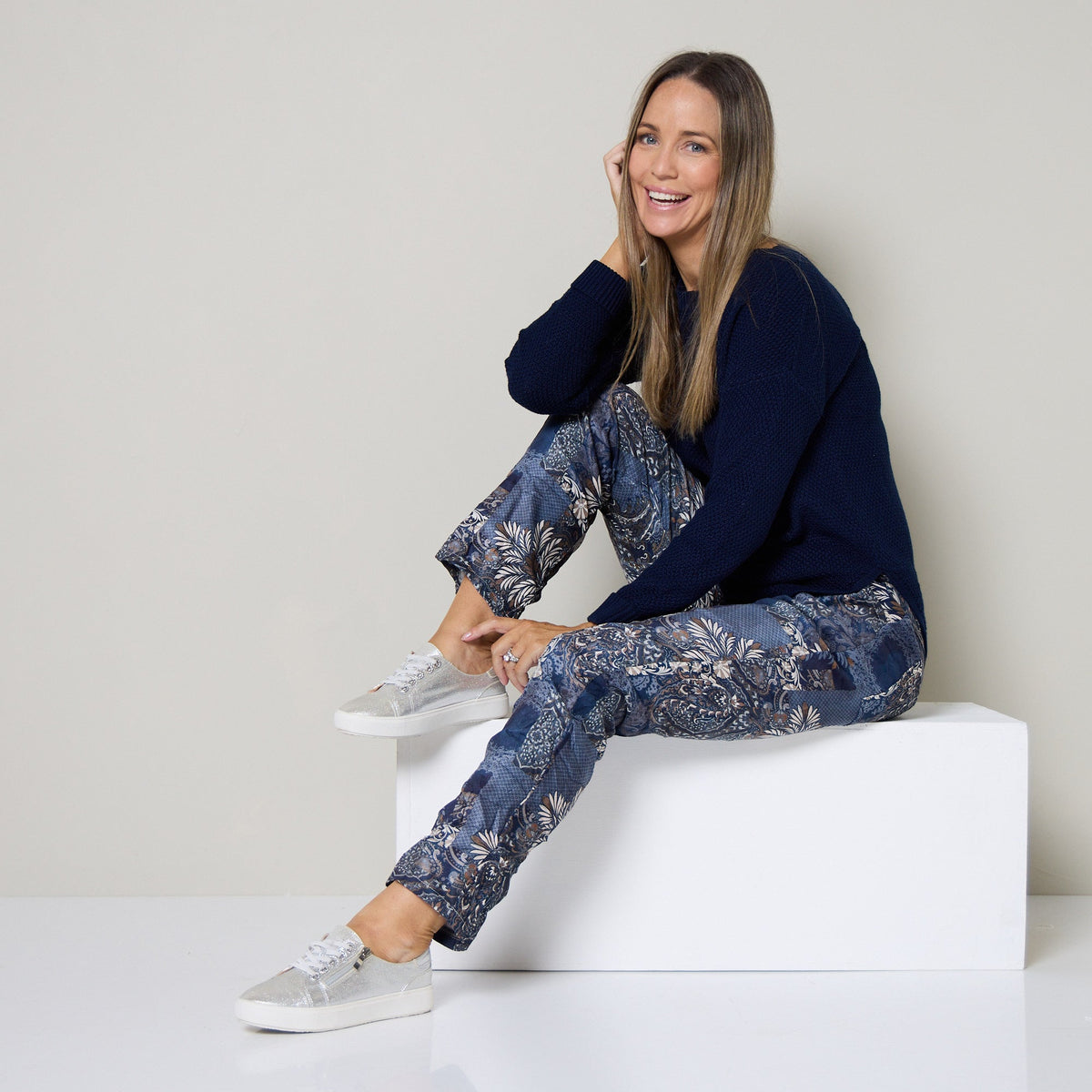 Namur Pant - Blue Patchwork