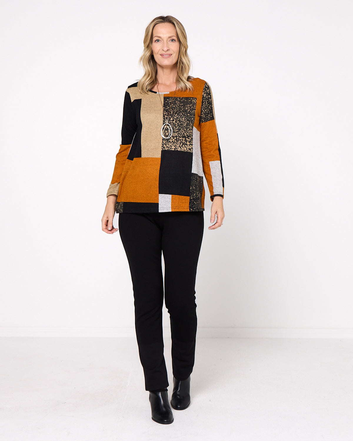 Rory Knit Top - Patchwork Rust