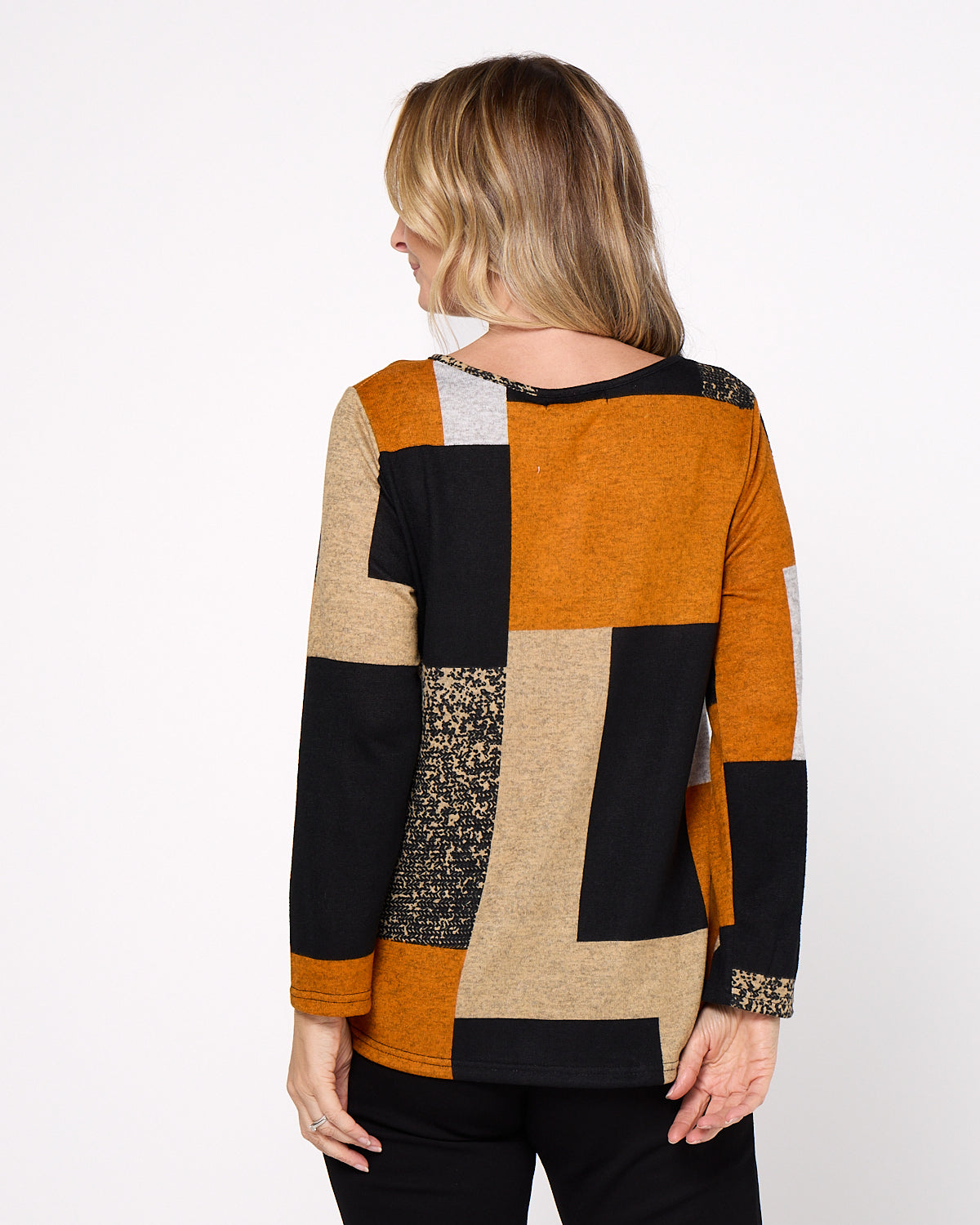 Rory Knit Top - Patchwork Rust