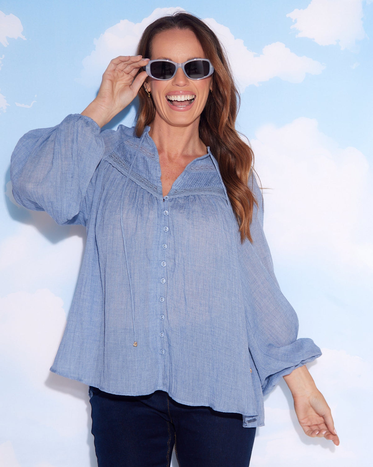 Byron Blouse - Denim Sky