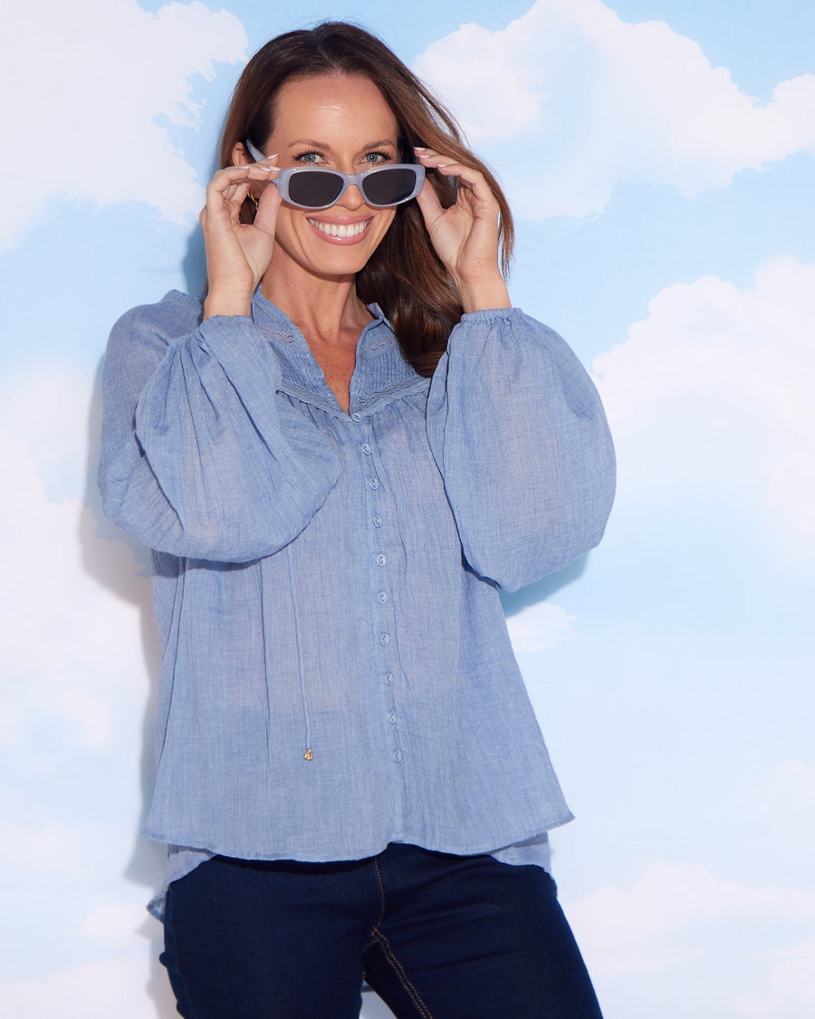 Byron Blouse - Denim Sky