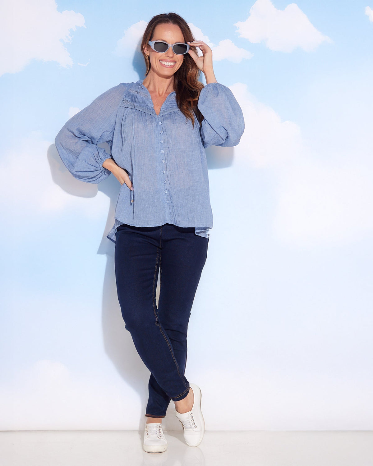 Byron Blouse - Denim Sky