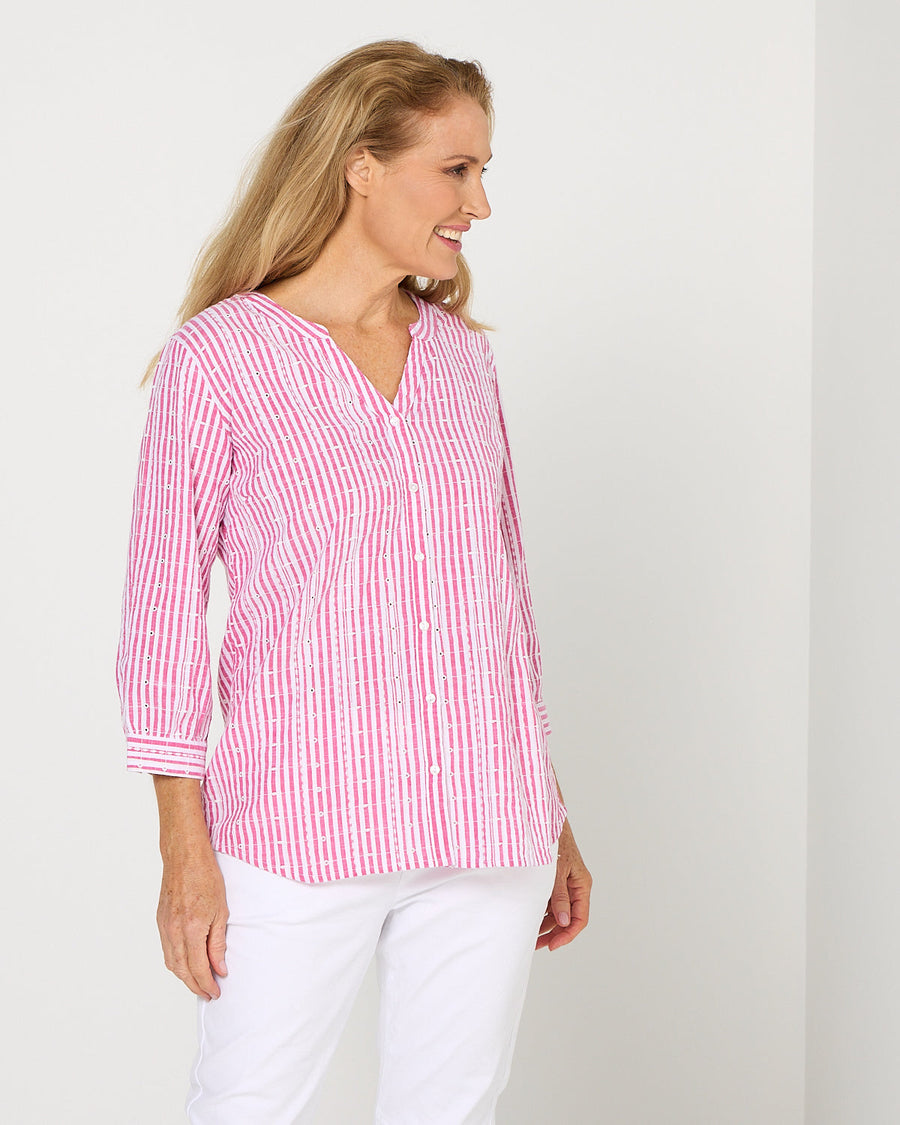 Amelia Shirt - Pink Stripe
