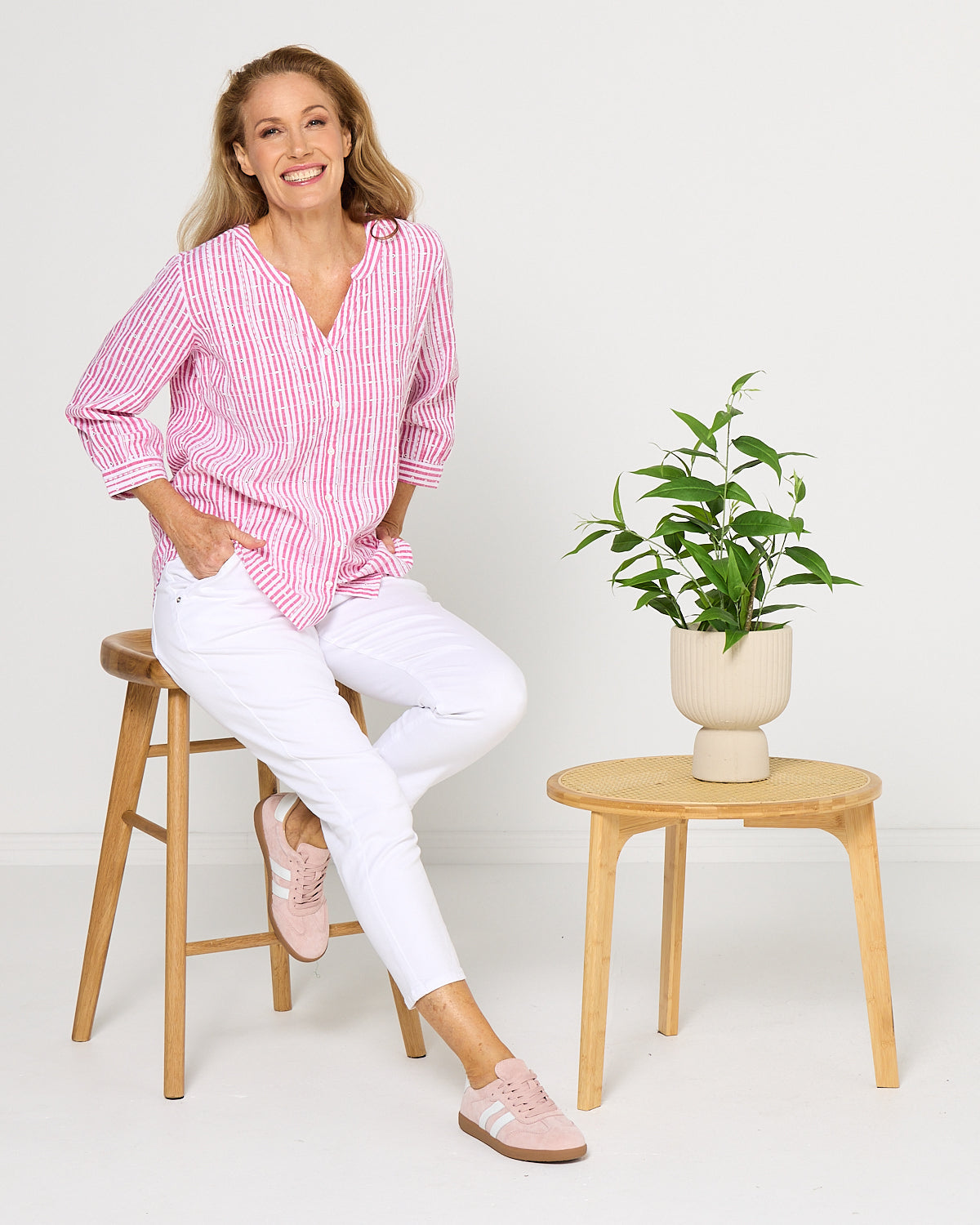 Amelia Shirt - Pink Stripe