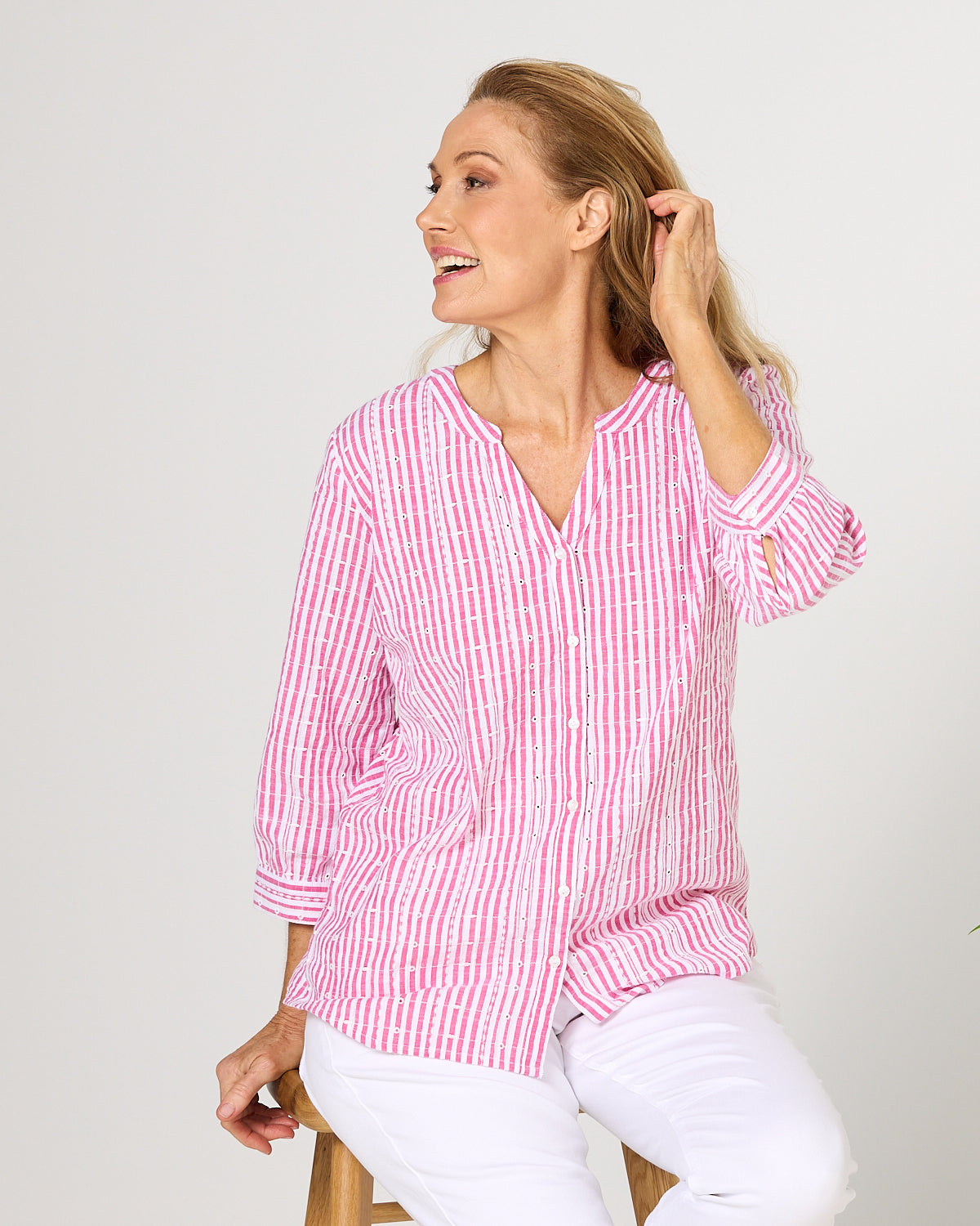 Amelia Shirt - Pink Stripe