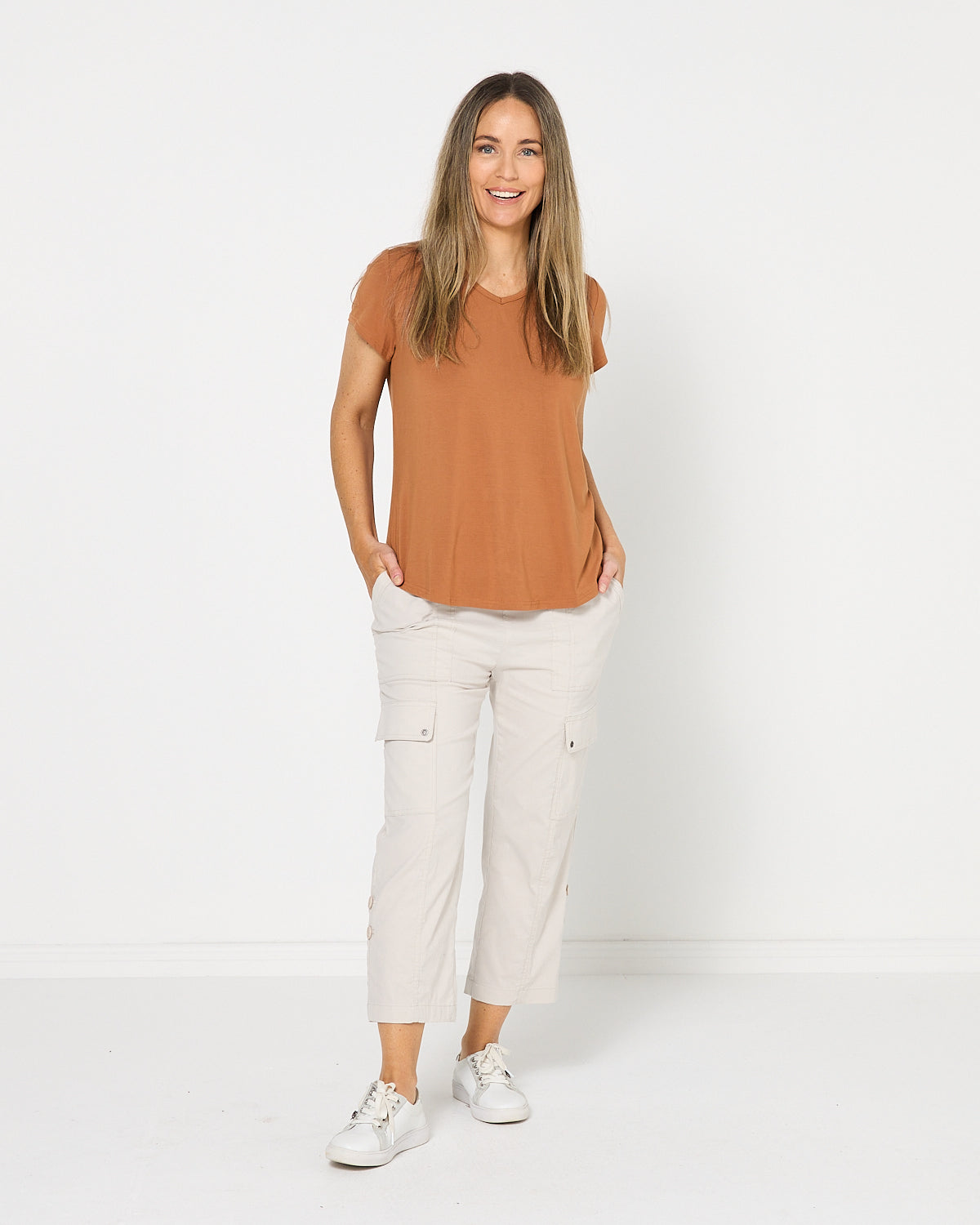 Travel Ease Cargo Pants - Stone